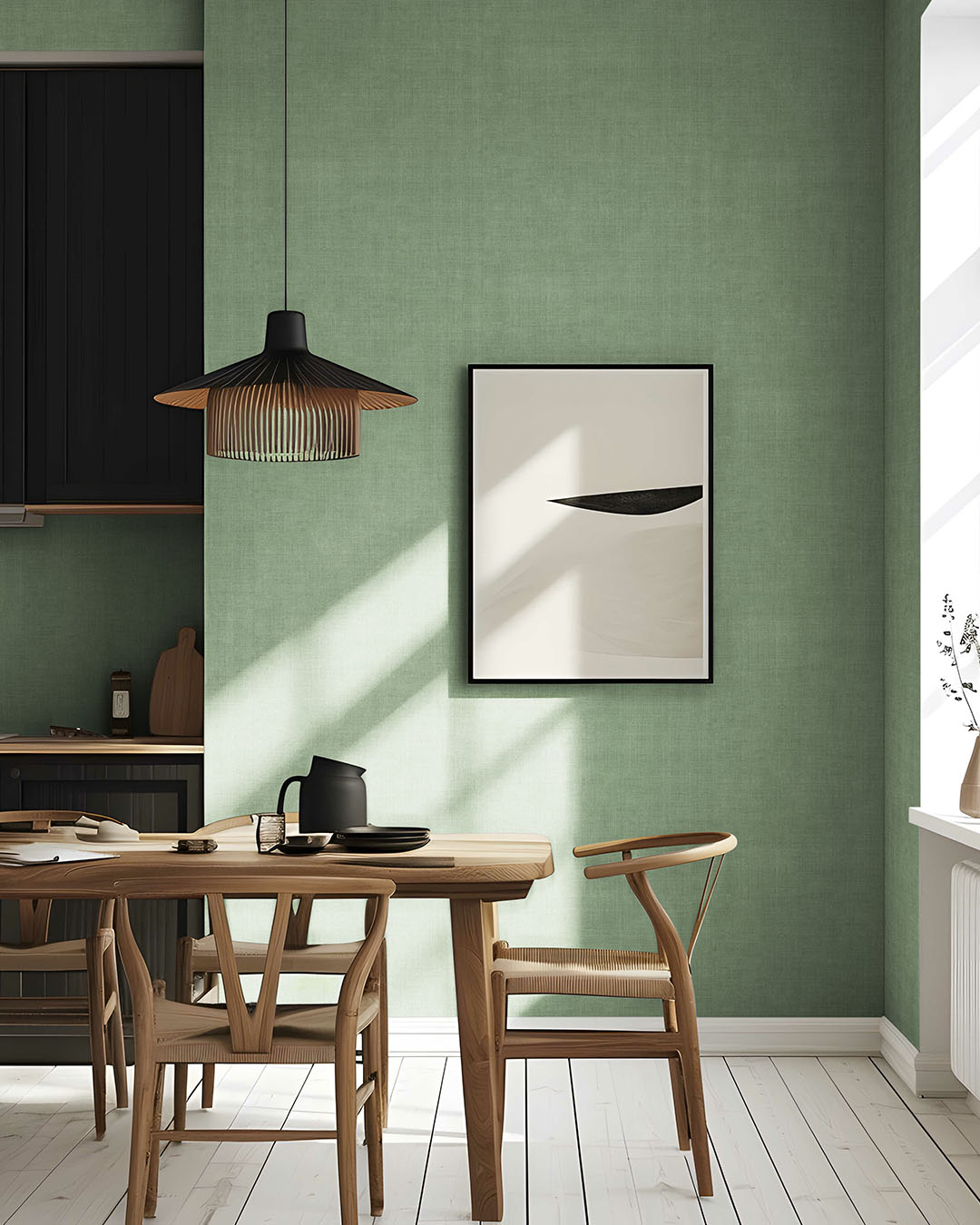 16040 - Smaragd Wallpaper - Dark Green - Midbec