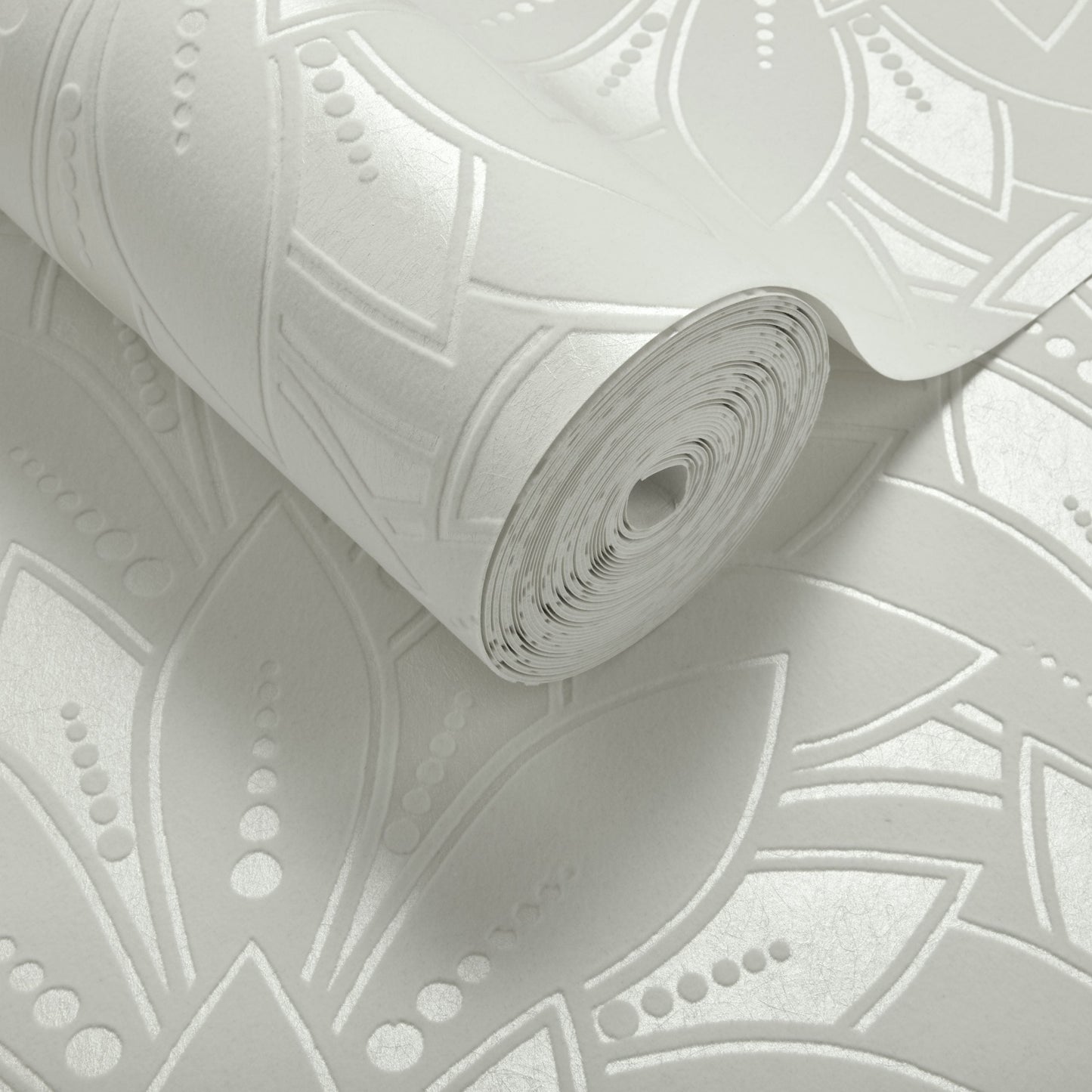 1907-139-02 - Astoria Flock Wallpaper - Ivory - 1838 wallcoverings