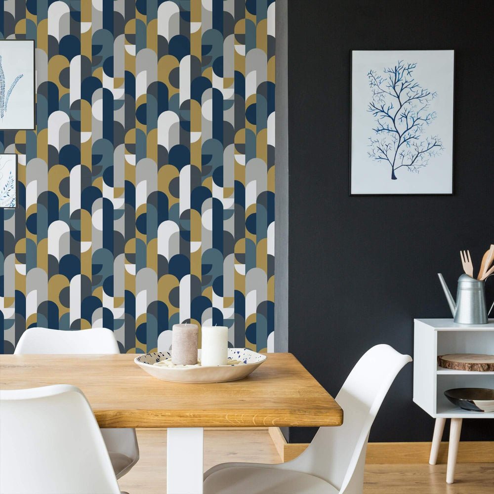 1919 Wallpaper - Navy & Mustards - Lust Home - LH900286 - Premier Wallcovering