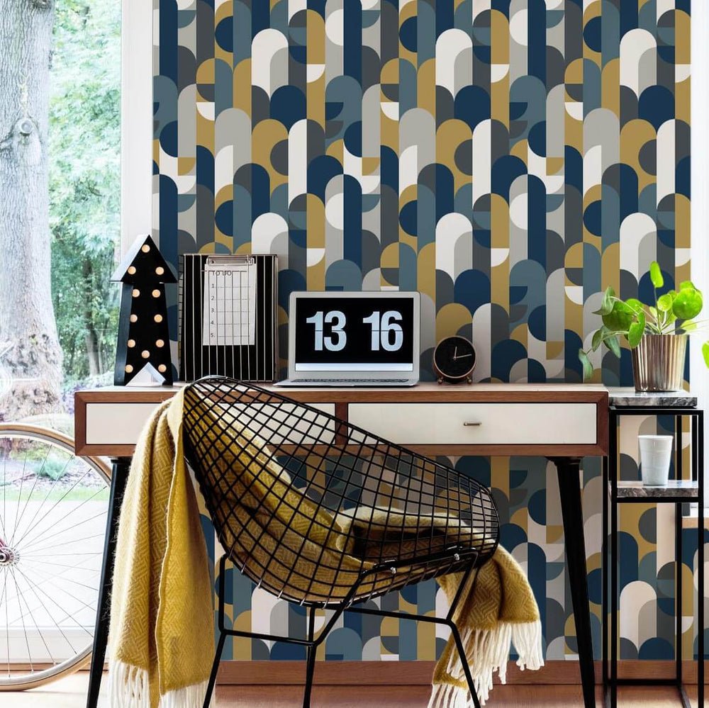 1919 Wallpaper - Navy & Mustards - Lust Home - LH900286 - Premier Wallcovering