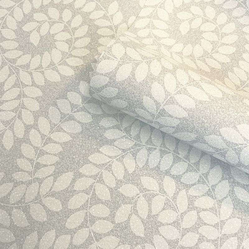 1927 - Valentino Leaf Wallpaper - Grey - Belgravia
