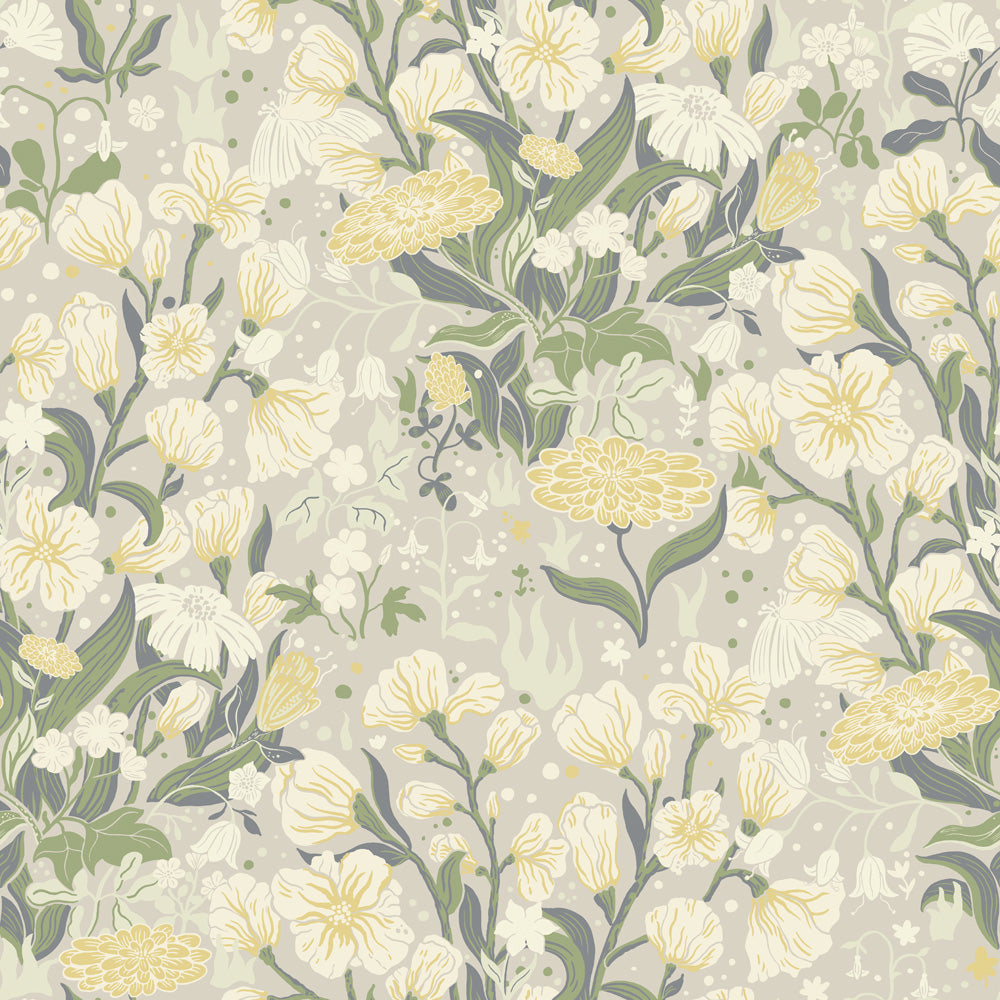 22012 - Hava Wallpaper - Green & Light Yellow - Midbec