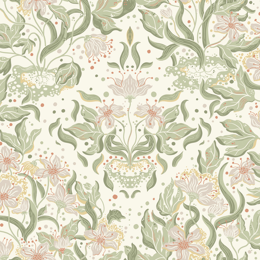 22017 - Lisa Wallpaper - Soft Green - Midbec