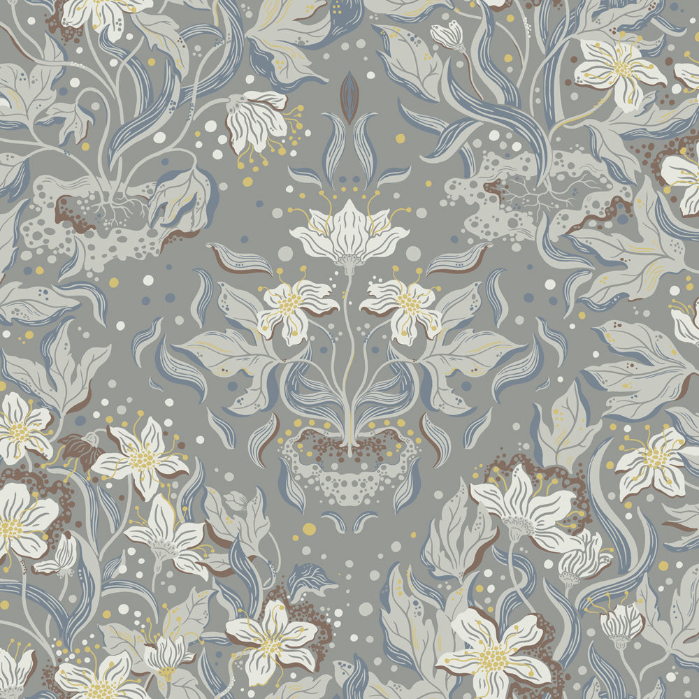 22018 - Lisa Wallpaper - Gray/Blue - Midbec