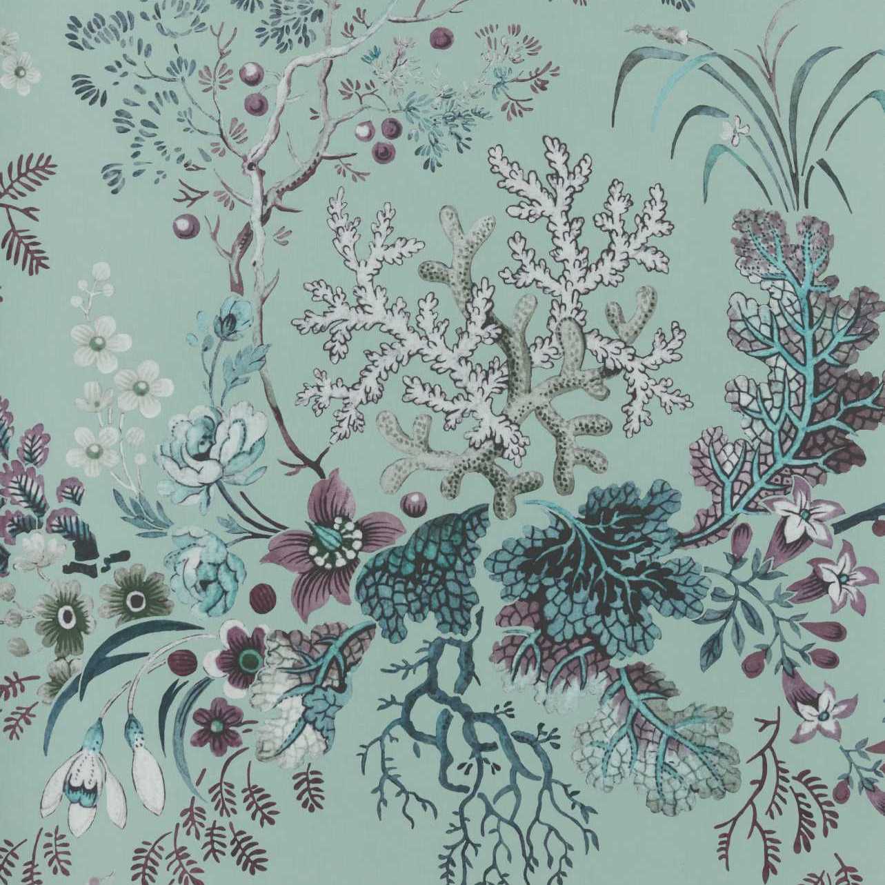 2311-166-02 - Kilburn's Coral Wallpaper - Mist - 1838 wallcoverings