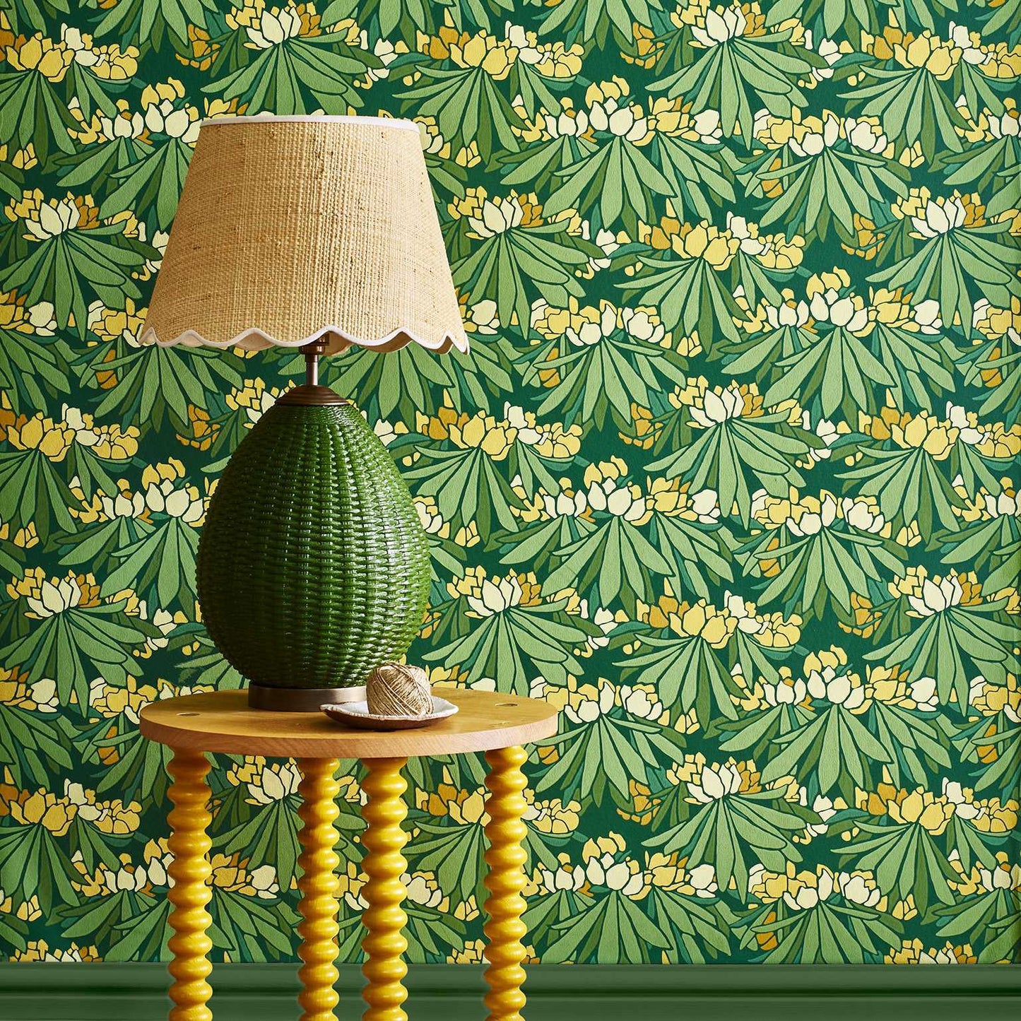 2412-176-02 - Rhododendron Wallpaper - Yellow - 1838 wallcoverings