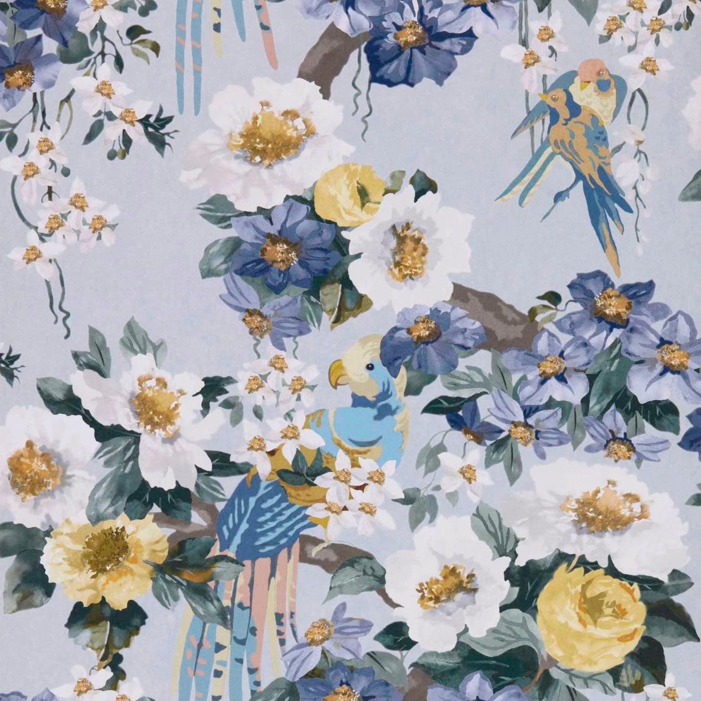 2412-181-04 - Floral Serenade Wallpaper - Sky - 1838 wallcoverings