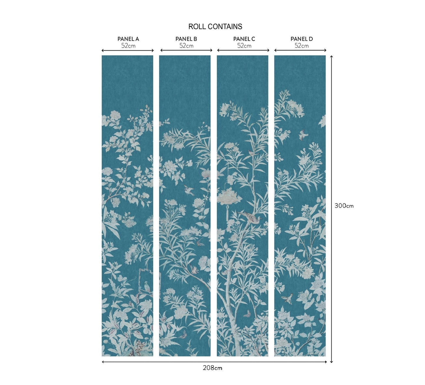 2513-192-01 - Moor Park Wall Mural - Prussian Blue - 1838 wallcoverings