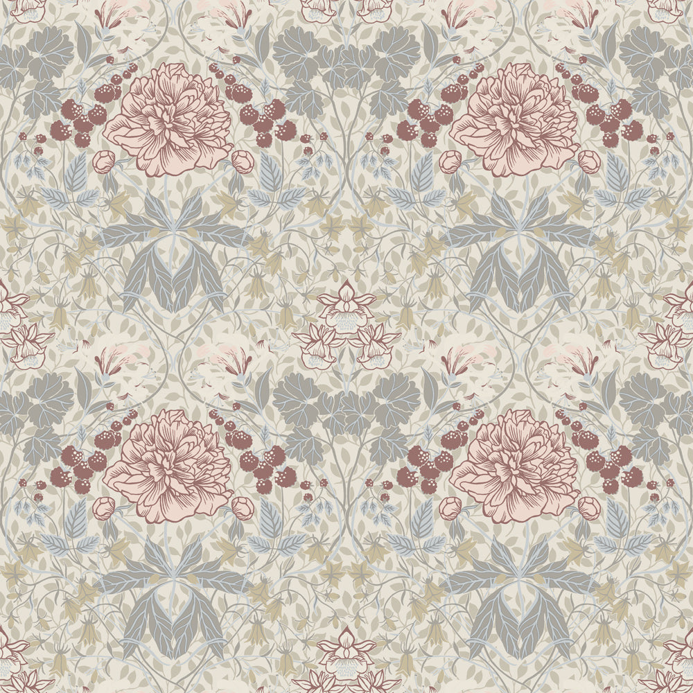 28015 - Sarah Wallpaper - Light Pink - Midbec