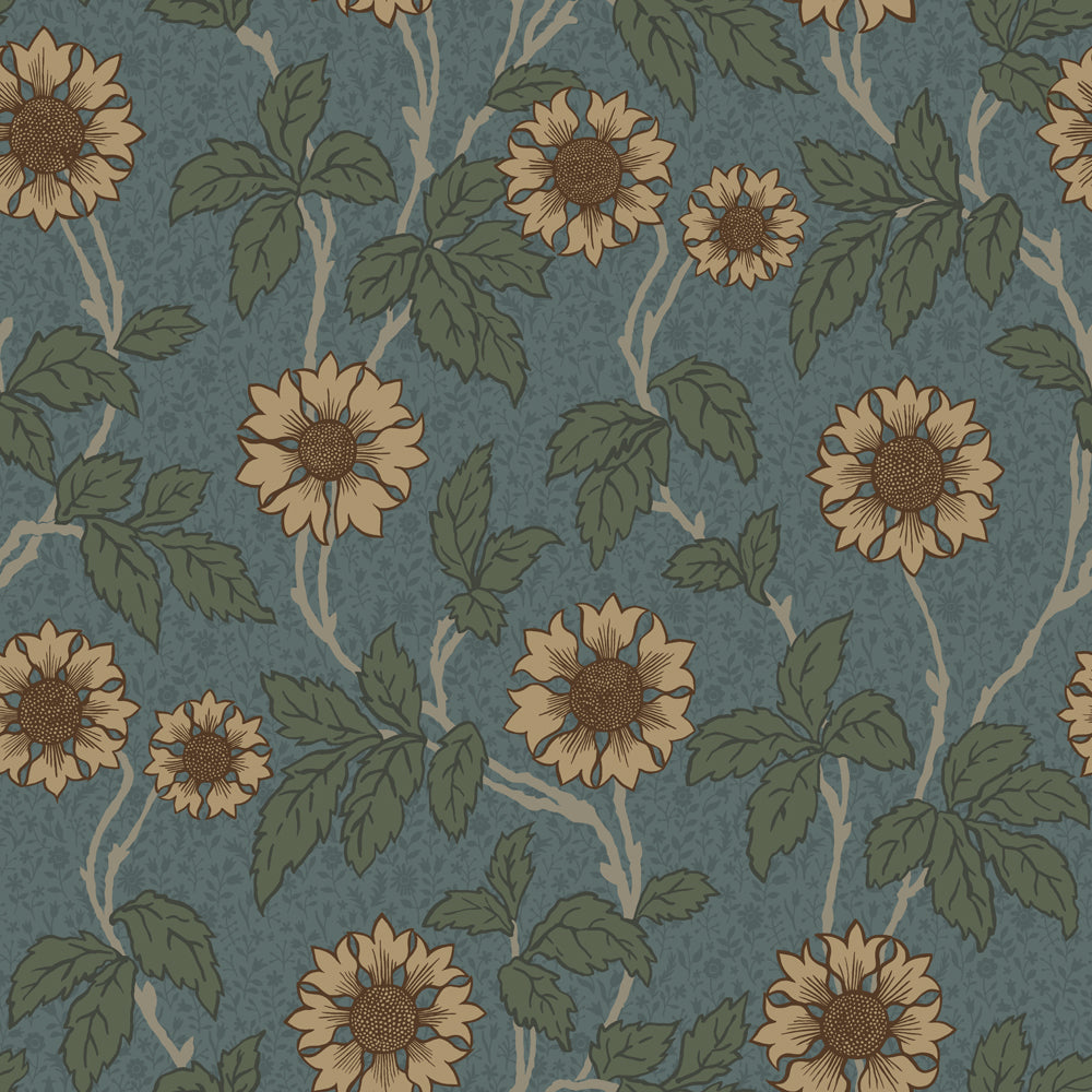 28023 - Solvej Wallpaper - Blue - Midbec