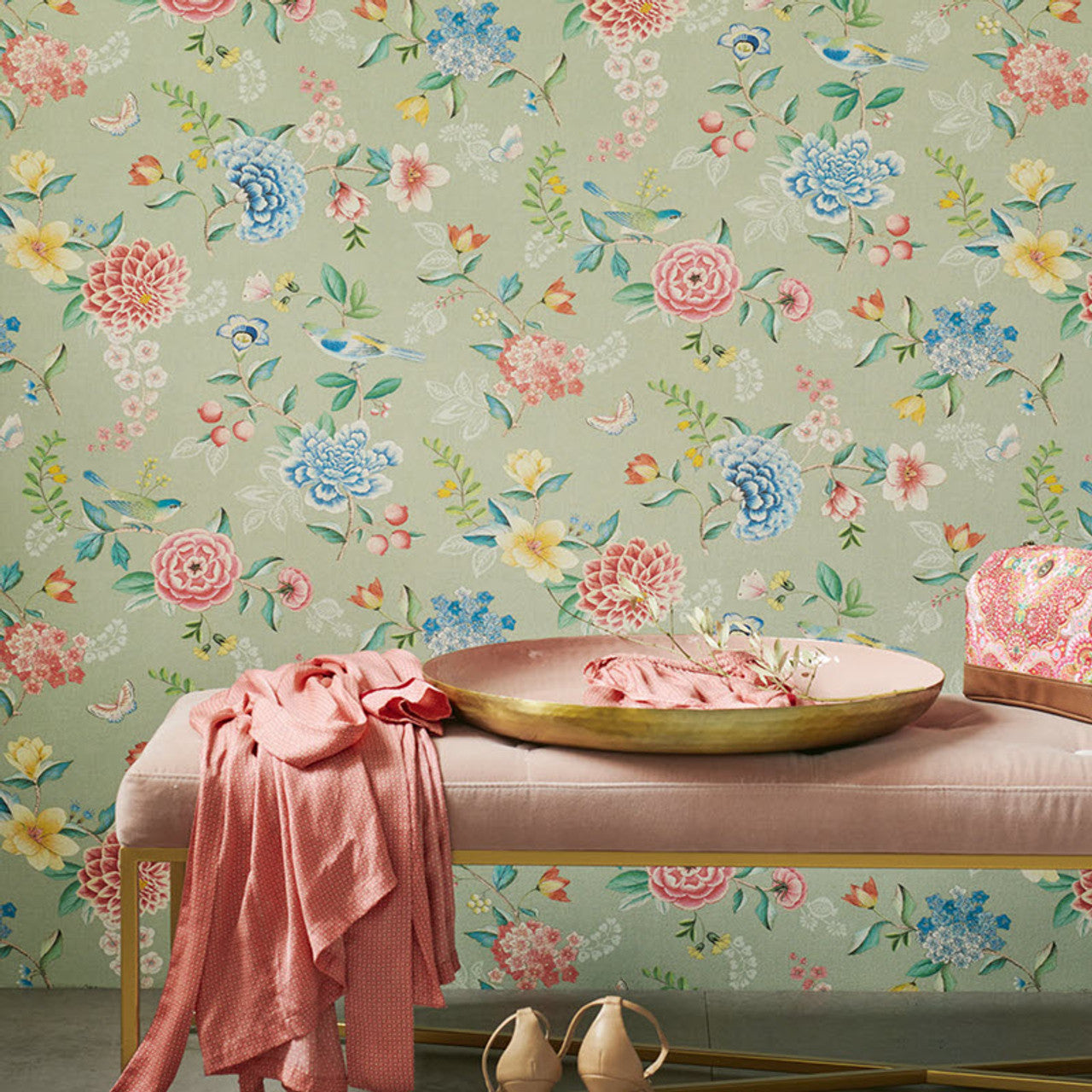 300103 - Pip Studio 5 Good Evening Wallpaper - Green - Eijffinger