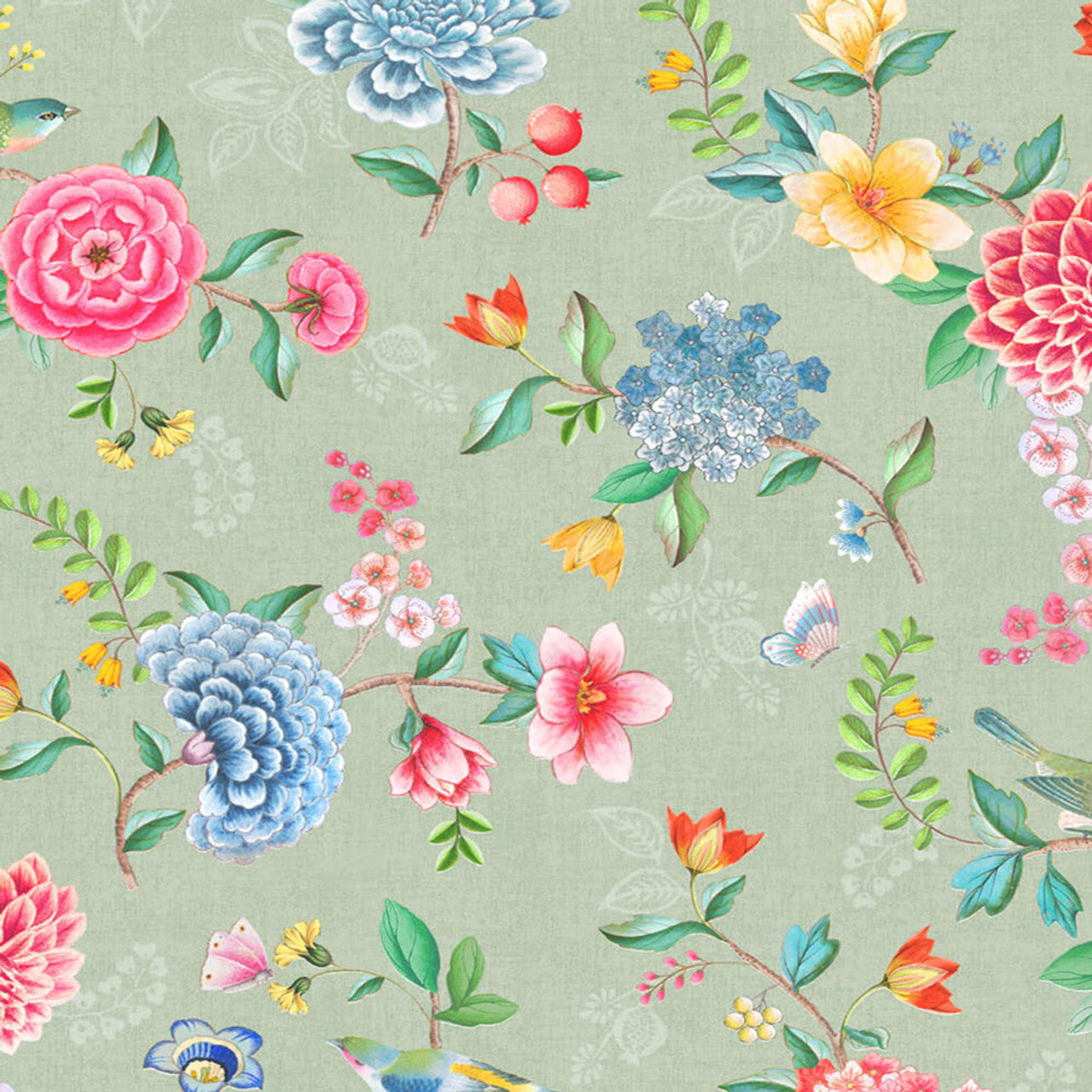 300103 - Pip Studio 5 Good Evening Wallpaper - Green - Eijffinger