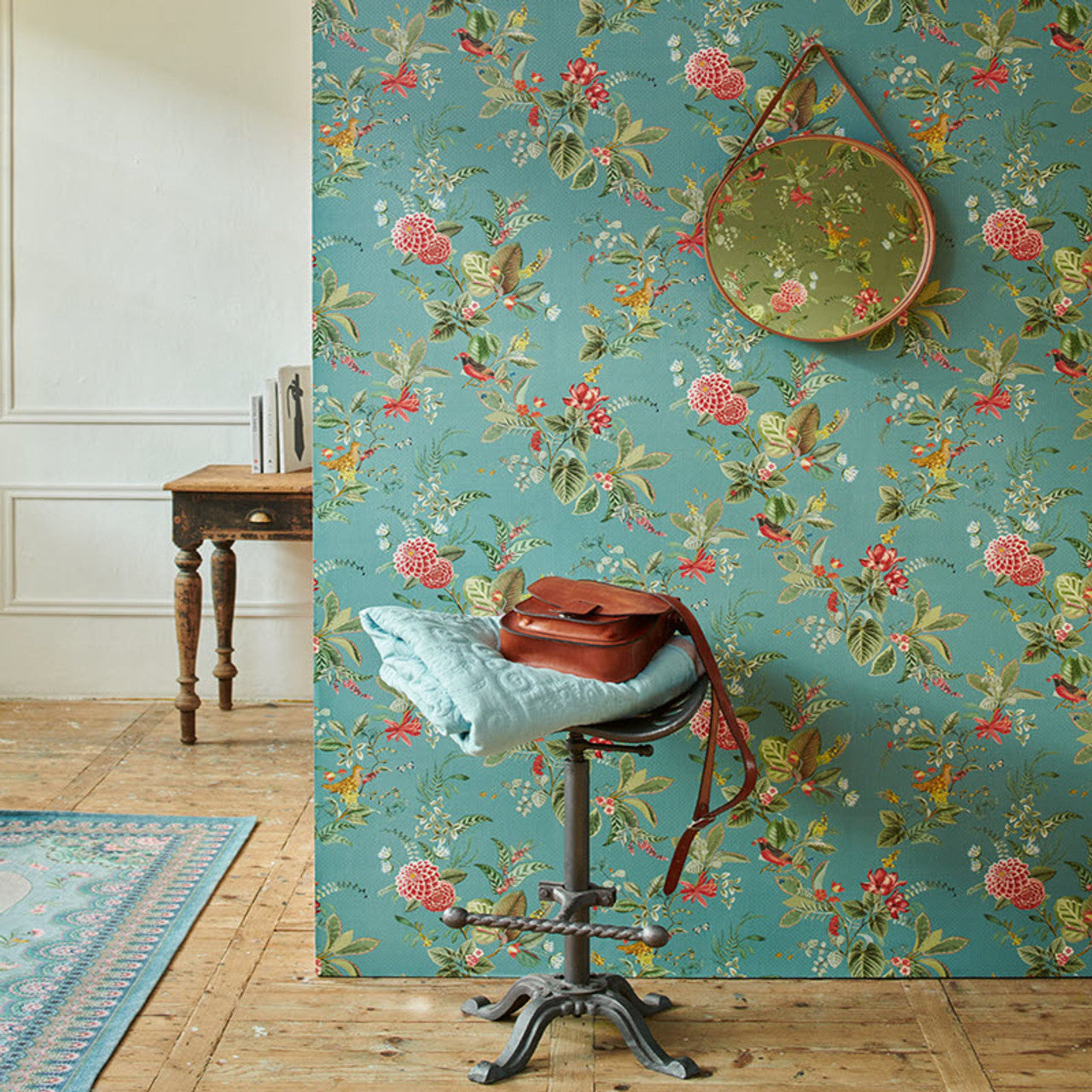 300115 - Pip Studio 5 Floris Wallpaper - Petrol - Eijffinger