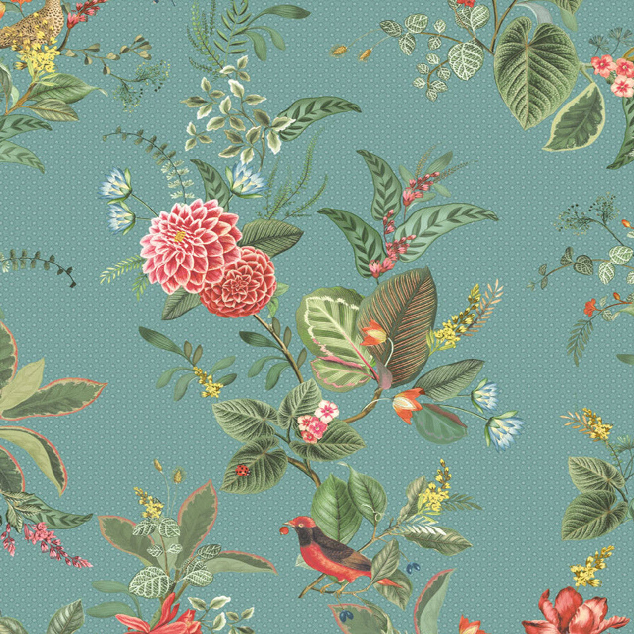 300115 - Pip Studio 5 Floris Wallpaper - Petrol - Eijffinger