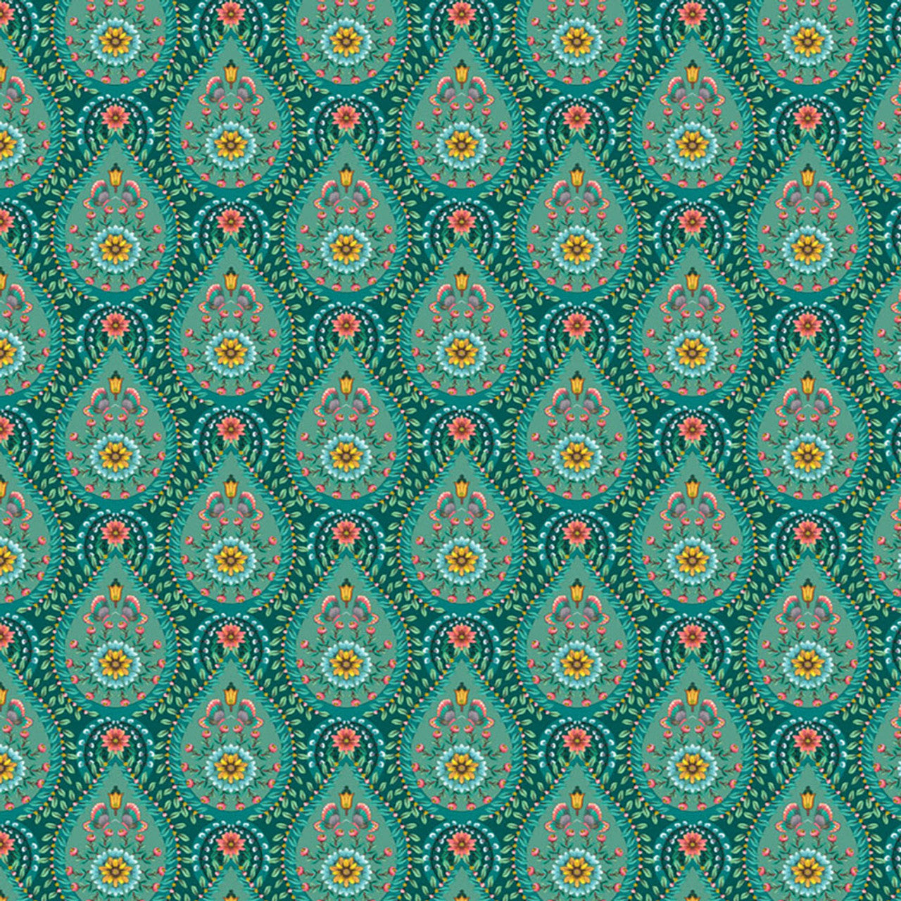 300152 - Pip Studio 5 Raindrops Wallpaper - Green - Eijffinger