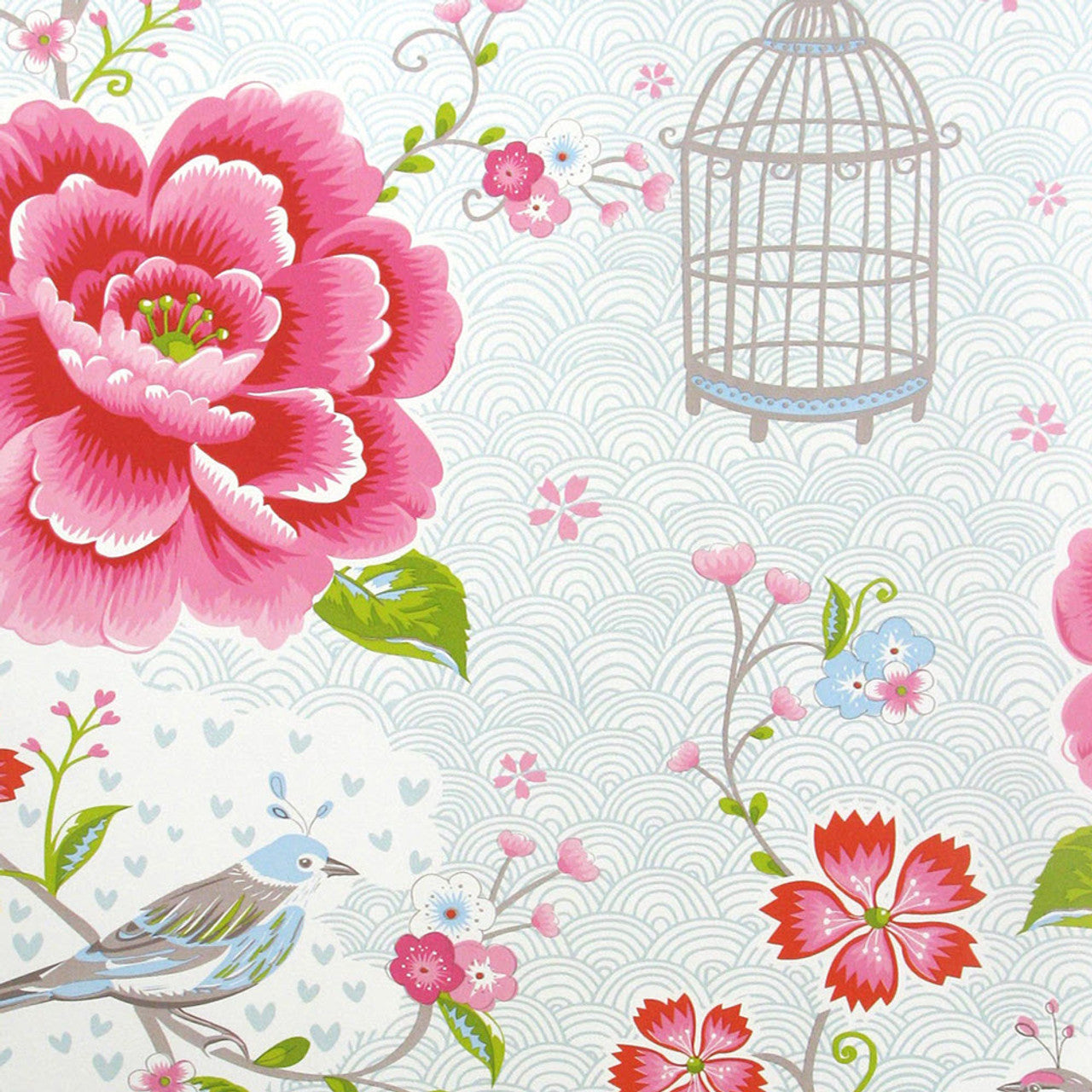 300161 - Pip Studio 5 Birds in Paradise Wallpaper - White - Eijffinger