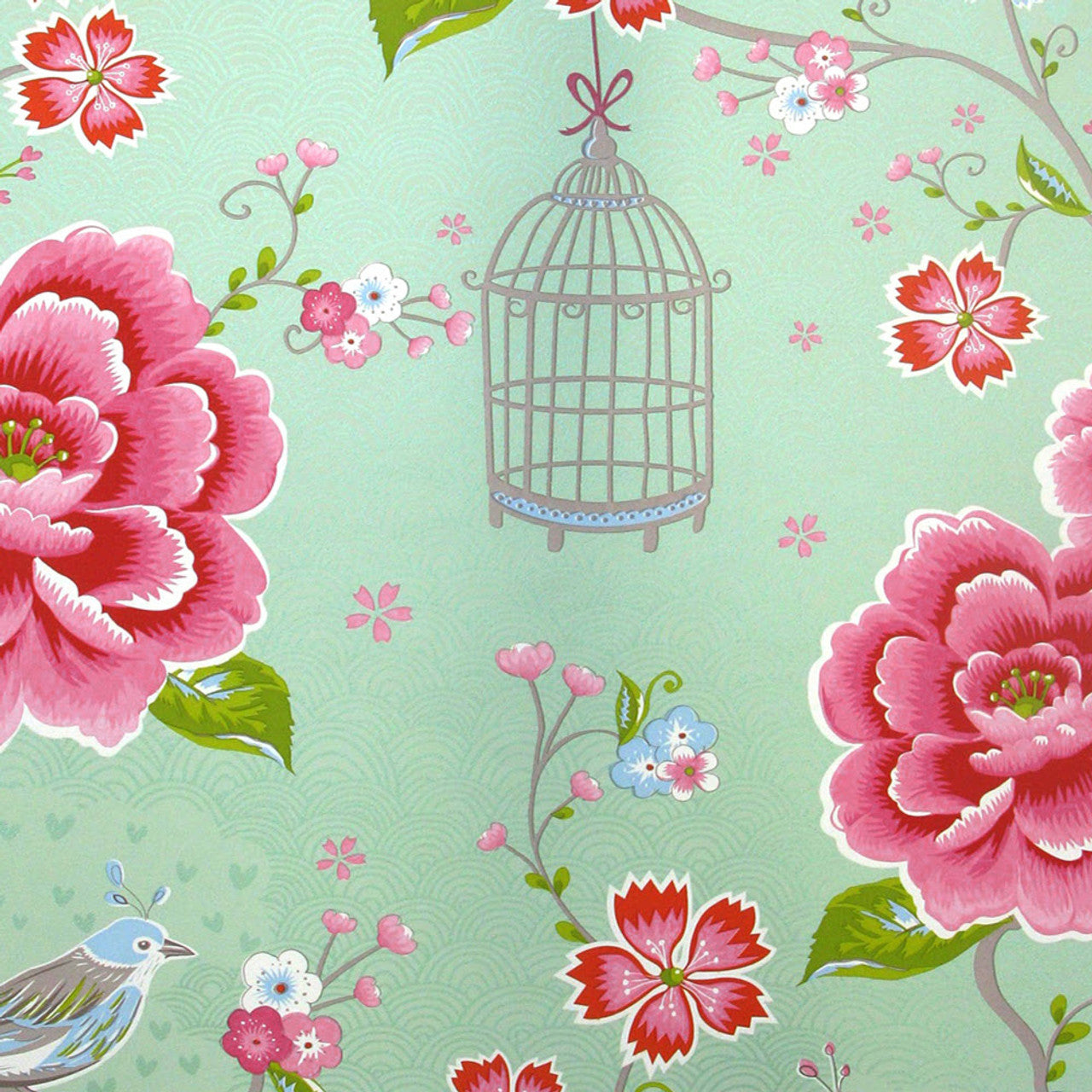 300162 - Pip Studio 5 Birds in Paradise Wallpaper - Green - Eijffinger
