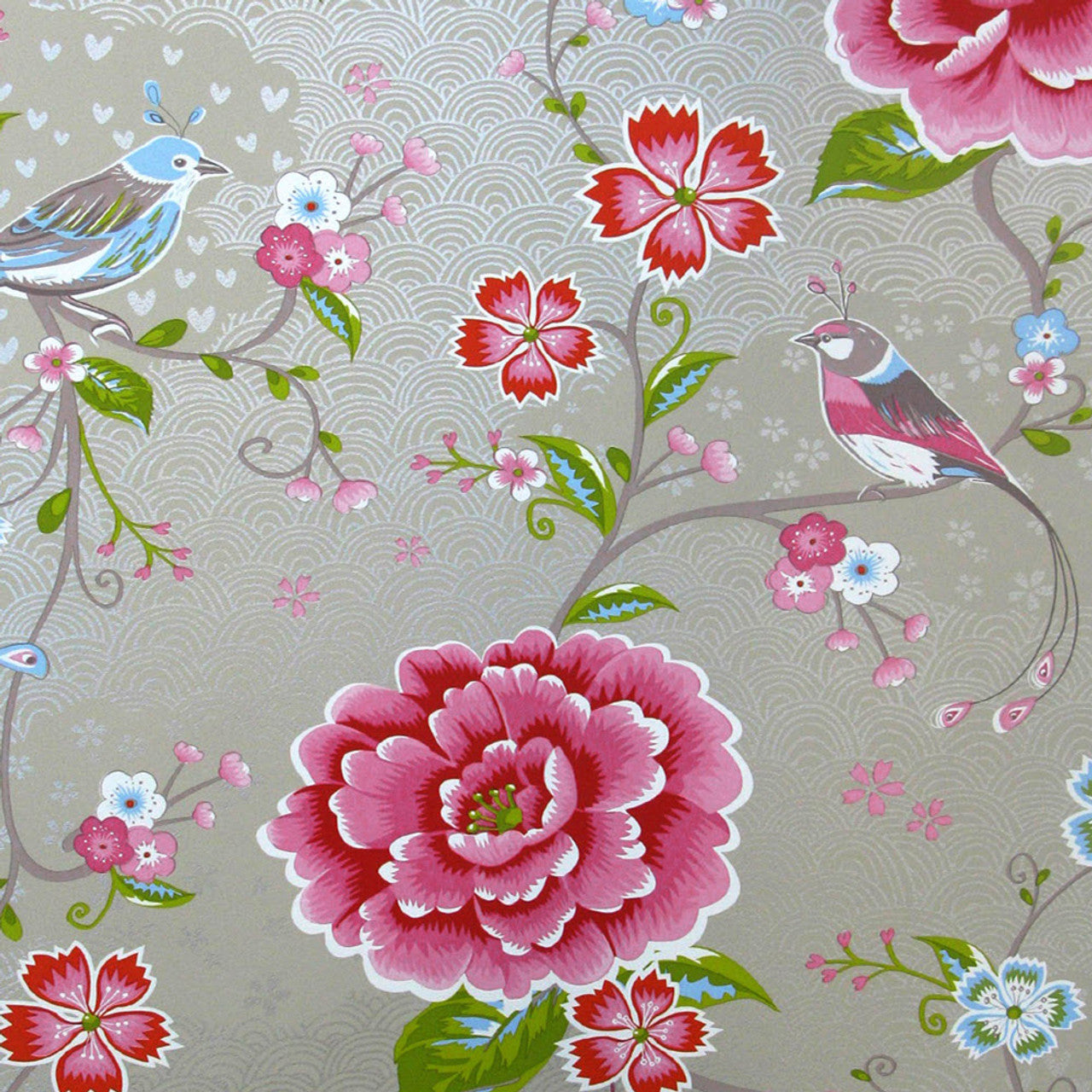 300163 - Pip Studio 5 Birds in Paradise Wallpaper - Beige - Eijffinger