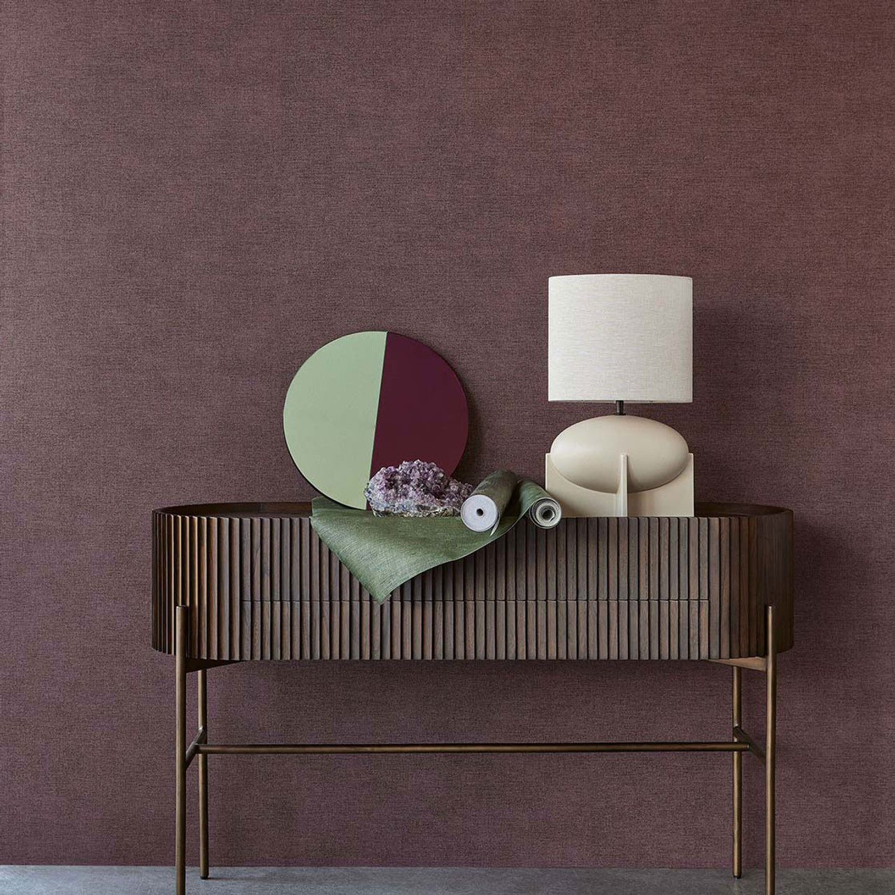 313552 - Scandi Canvas Plain Wallpaper - Purple - Eijffinger
