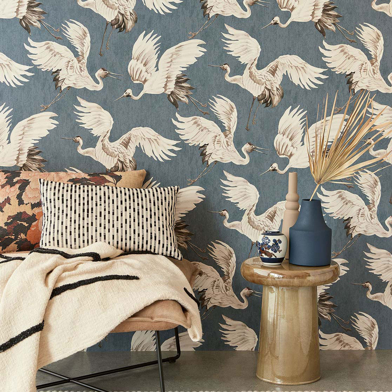 317354 - Magestic Flight Oasis Wallpaper - Blue - Eijffinger