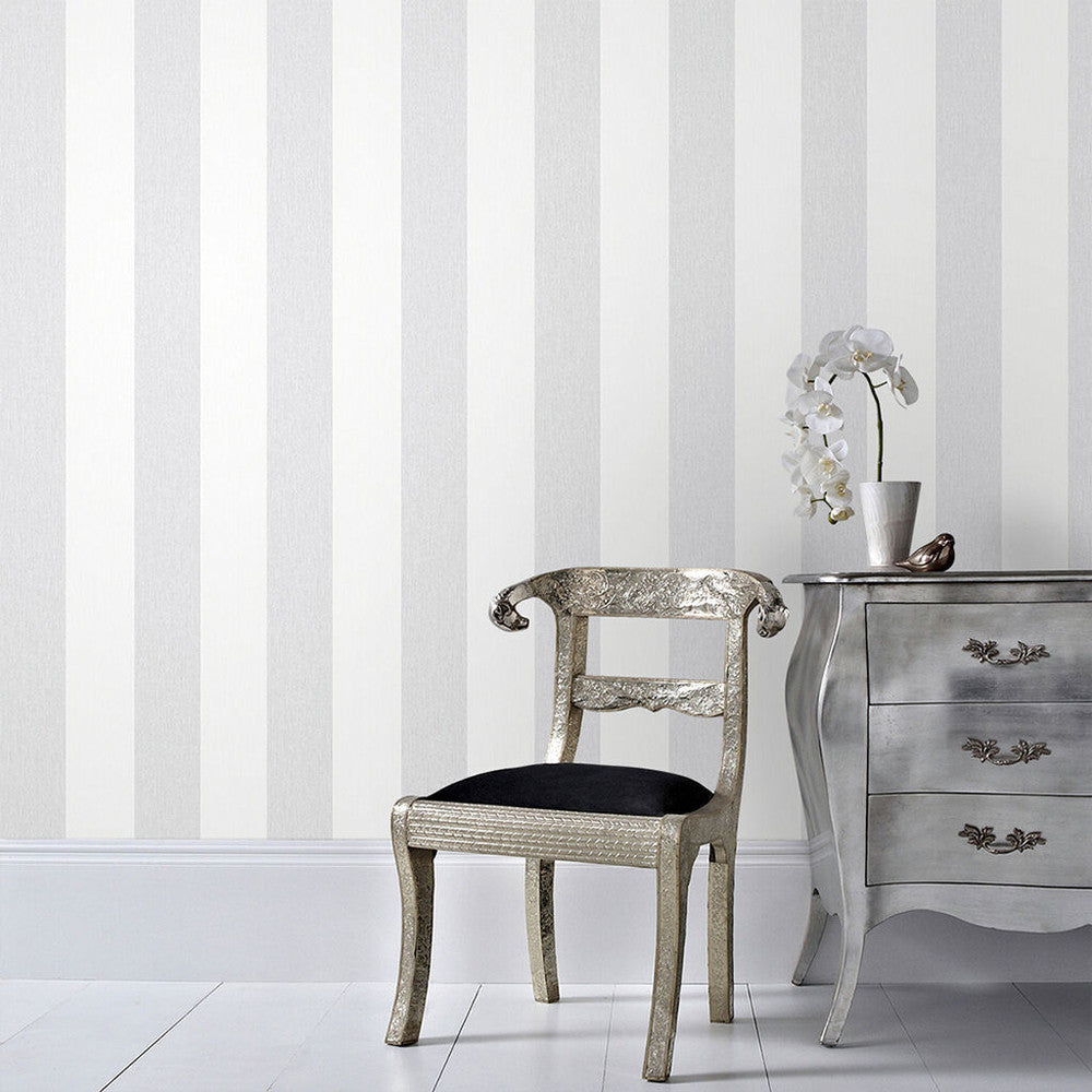 32-780 - Calico Stripe Wallpaper - Grey - Superfresco Easy