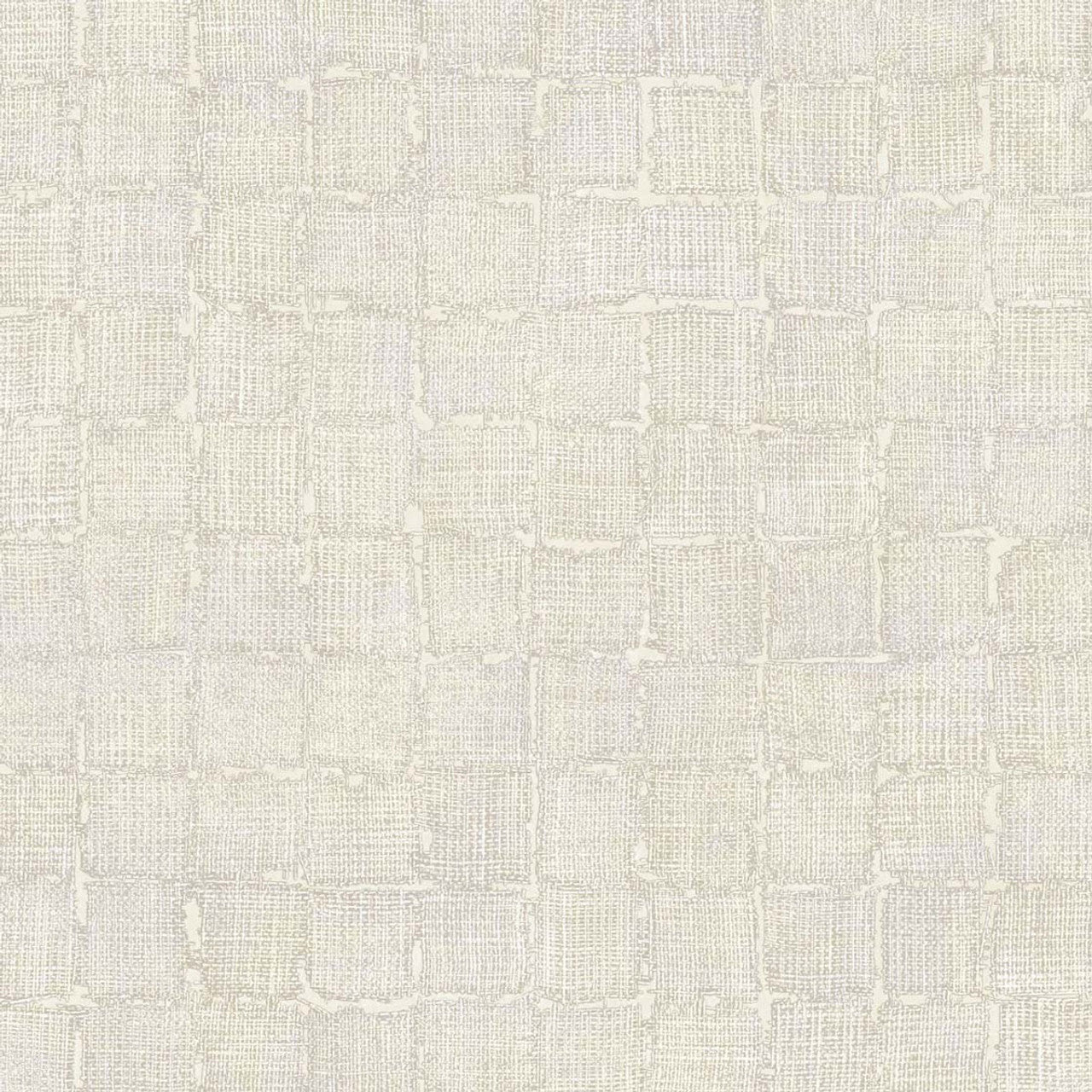 333450 - Rustic Check Emerald Wallpaper - White / Cream - Eijffinger