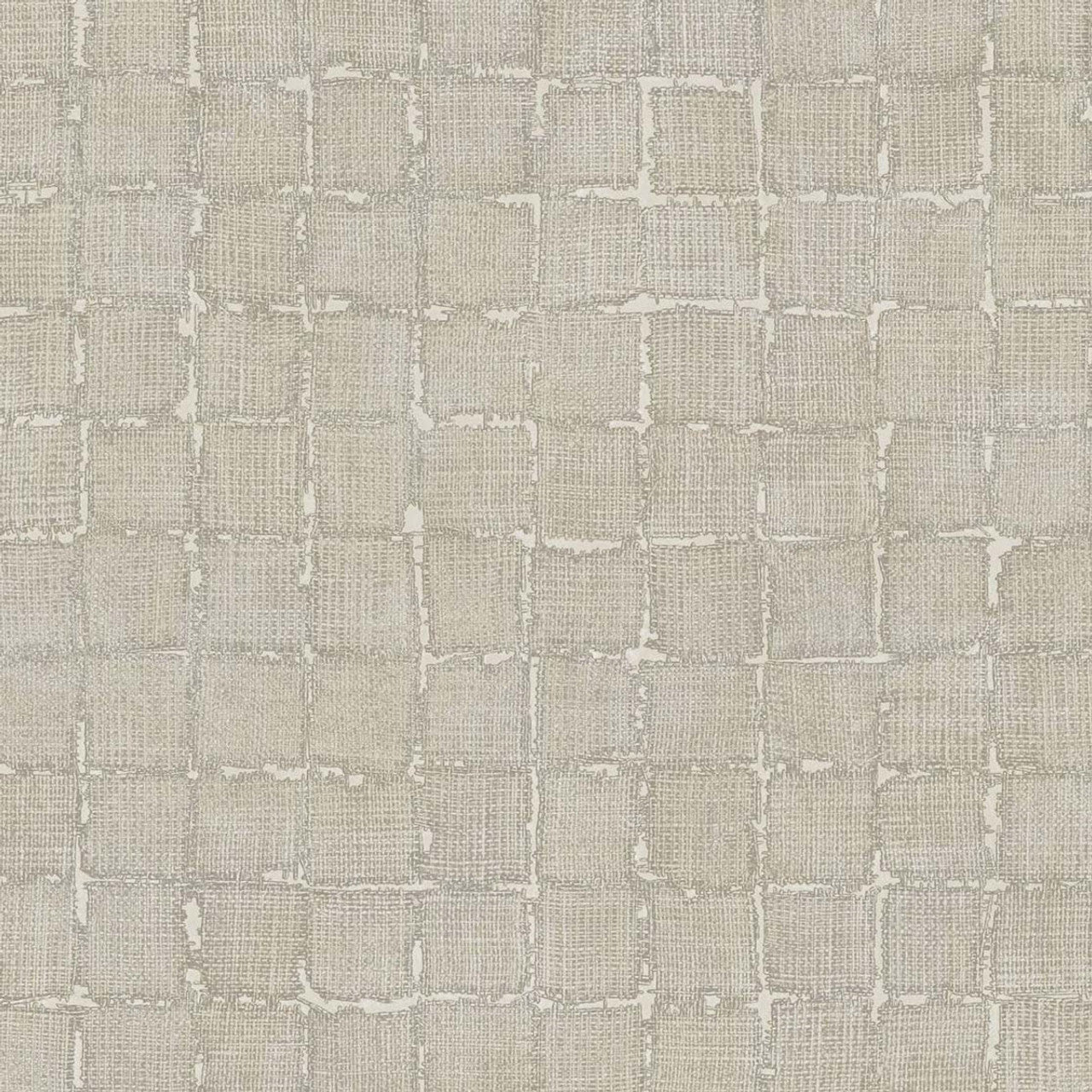 333451 - Rustic Check Emerald Wallpaper - Beige - Eijffinger