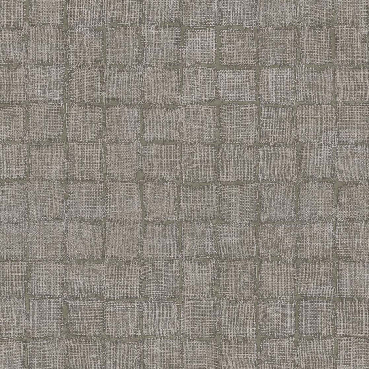 333452 - Rustic Check Emerald Wallpaper - Taupe - Eijffinger