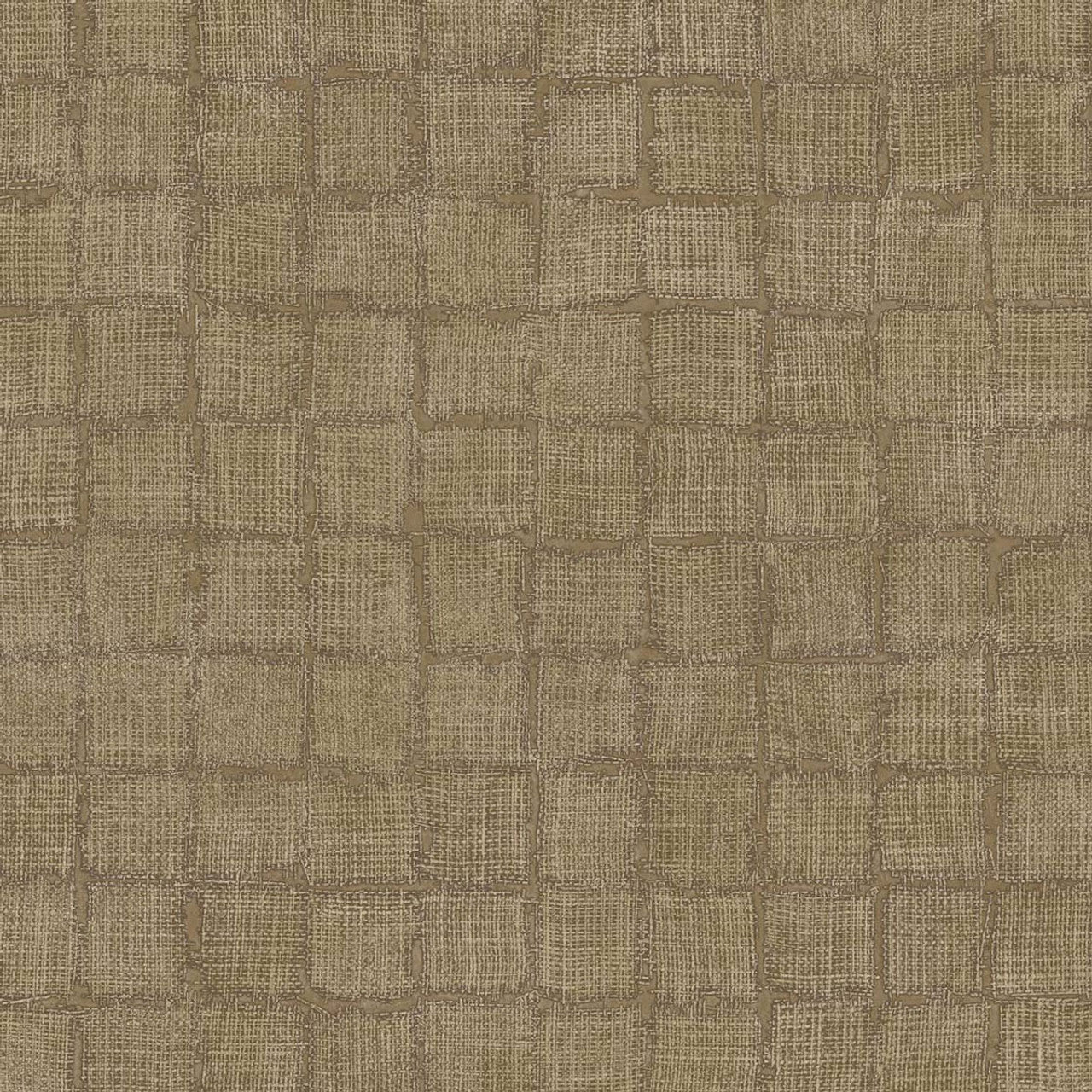 333453 - Rustic Check Emerald Wallpaper - Gold - Eijffinger