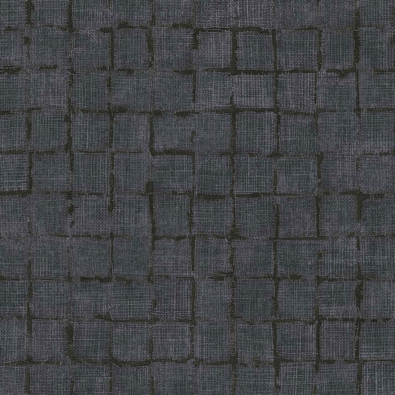333456 - Rustic Check Emerald Wallpaper - Charcoal - Eijffinger