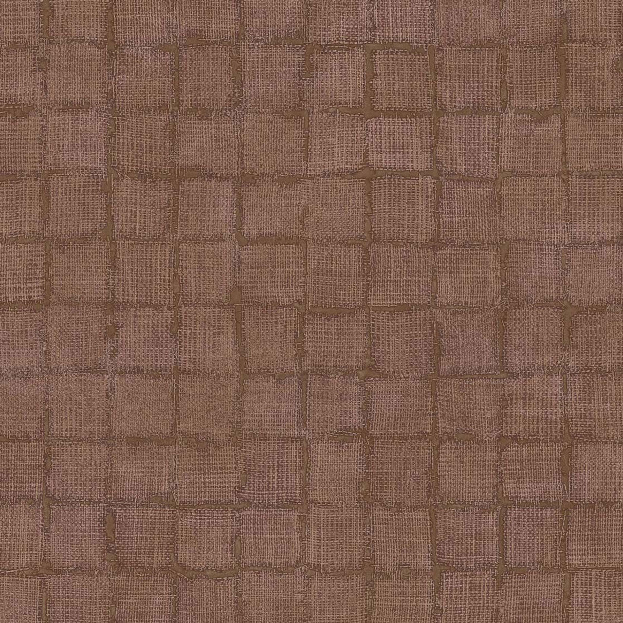 333460 - Rustic Check Emerald Wallpaper - Terracotta - Eijffinger