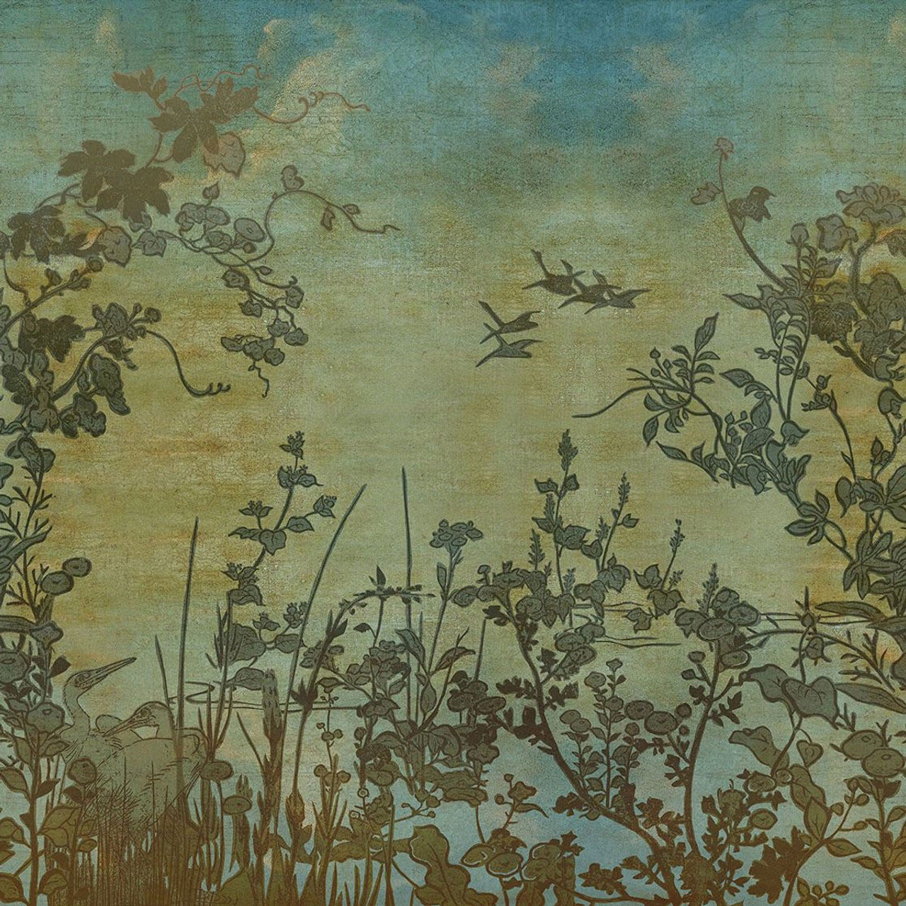 333471 - Botanical Oasis Emerald Mural Wallpaper - Blue - Eijffinger