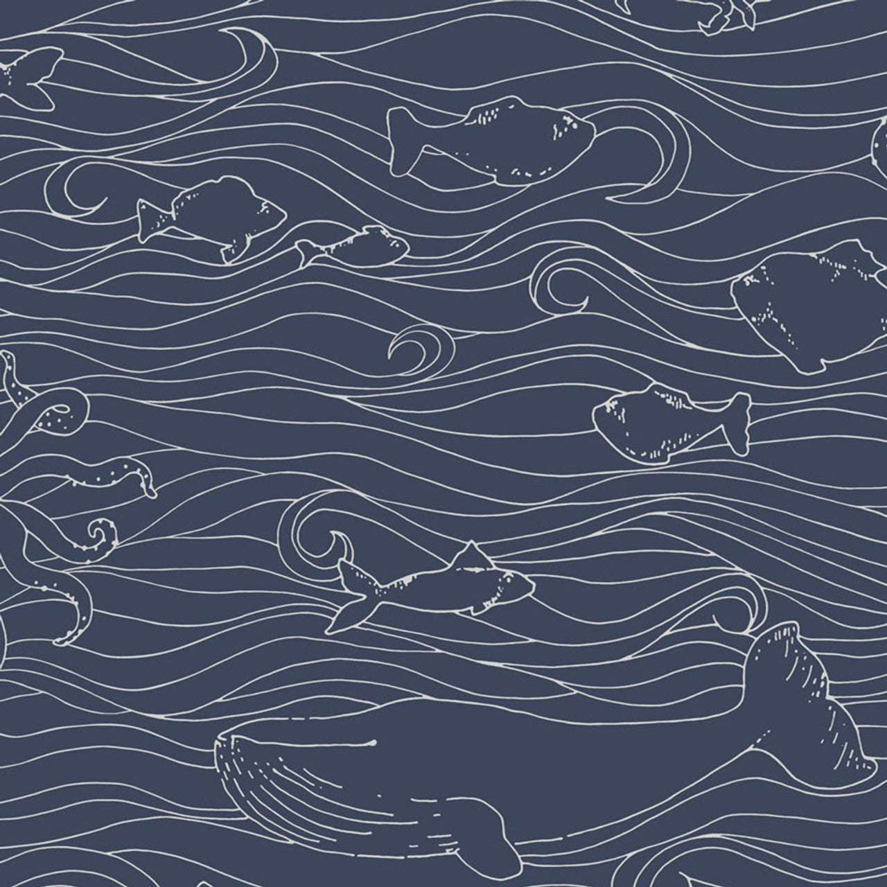 399043 - Mini Me High Tide Wallpaper - Blue - Eijffinger
