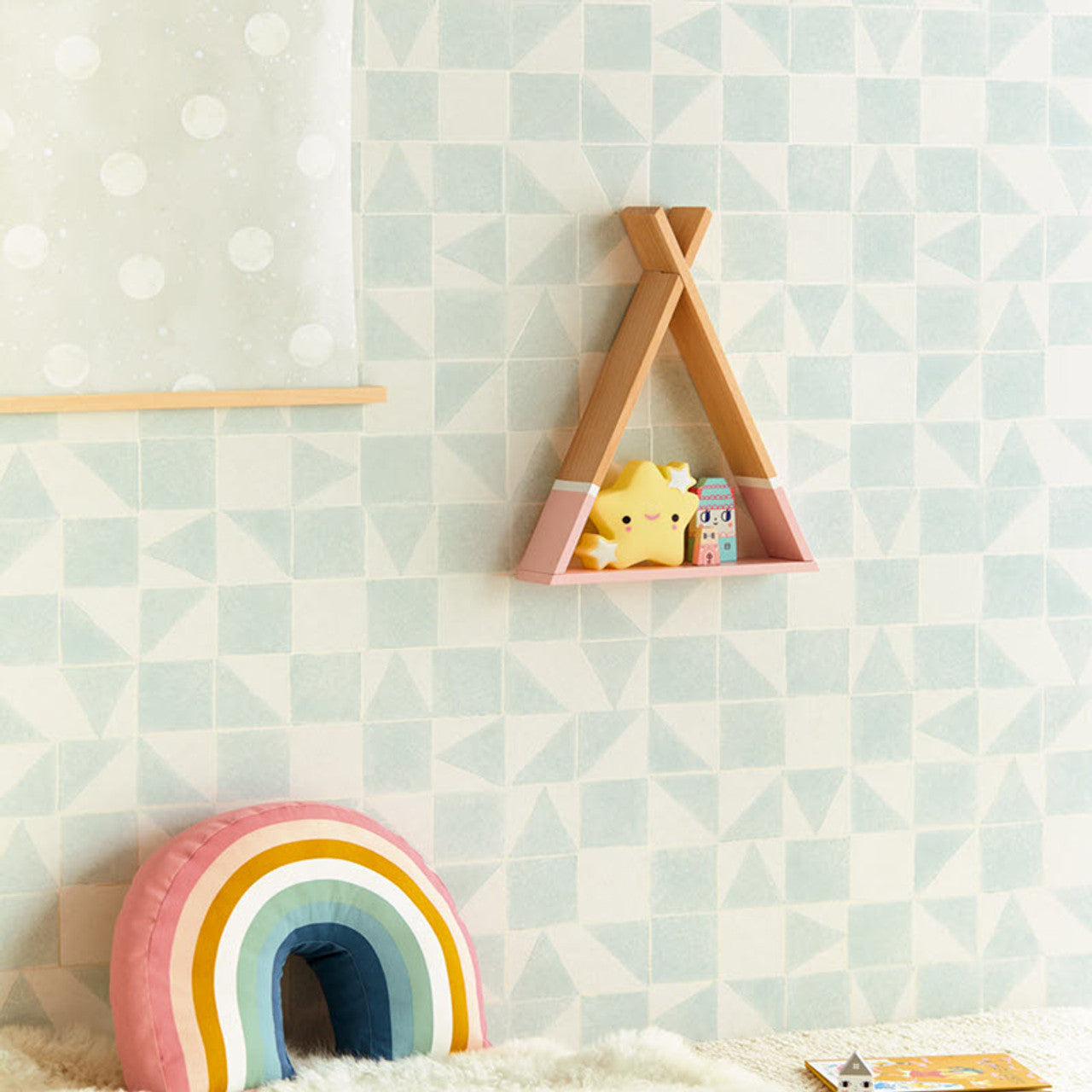 399092 - Mini Me Geometric Wallpaper - Green - Eijffinger
