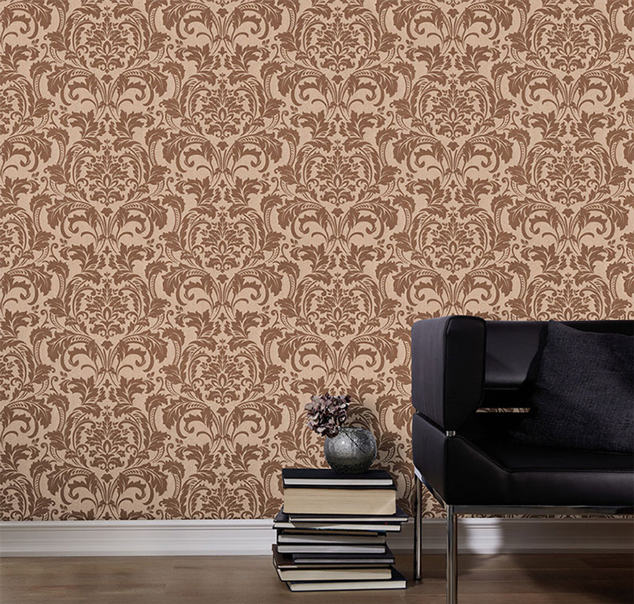 41005-30 - Deluxe Guido Damask Maria Kretschmer Wallpaper - Copper - P+S International