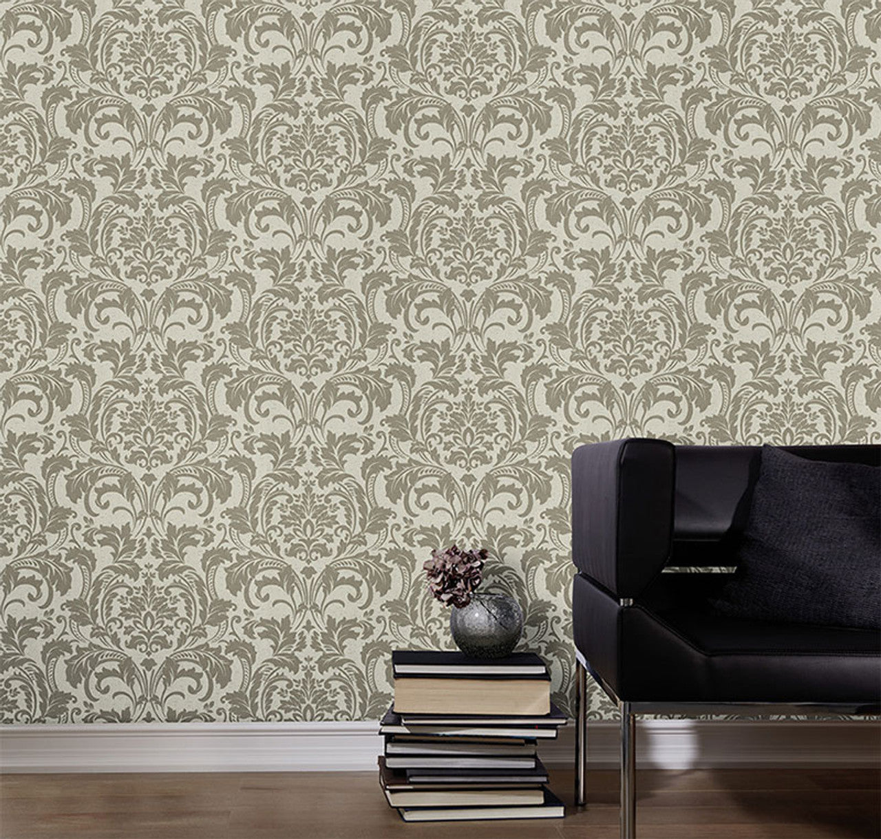 41005-50 - Deluxe Guido Damask Maria Kretschmer Wallpaper - Taupe - P+S International