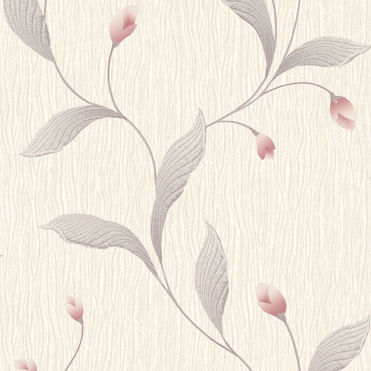 41336 - Tiffany Floral Trail Textured Vinyl Wallpaper - Pink - Belgravia