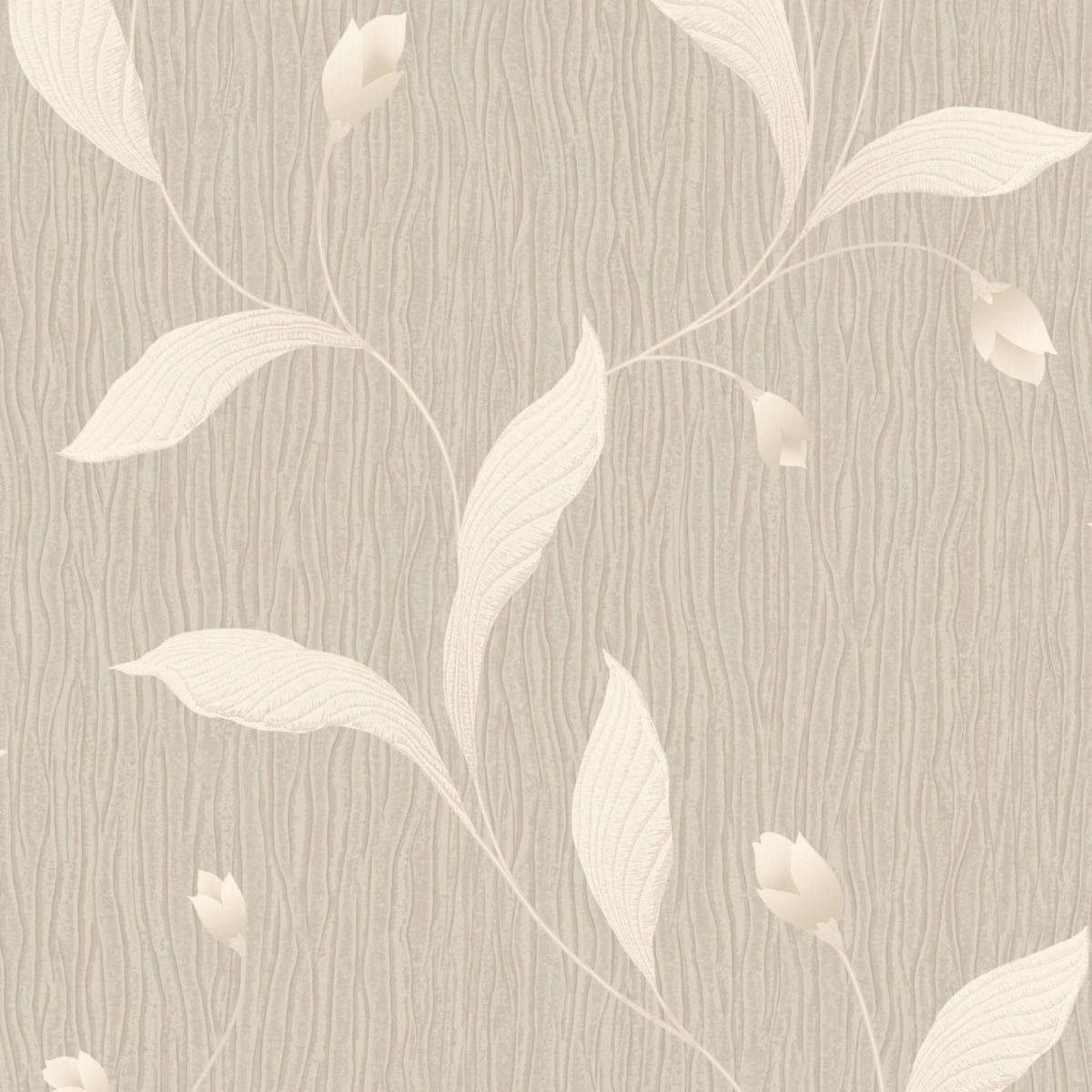 41337 - Tiffany Floral Trail Textured Vinyl Wallpaper - Beige - Belgravia