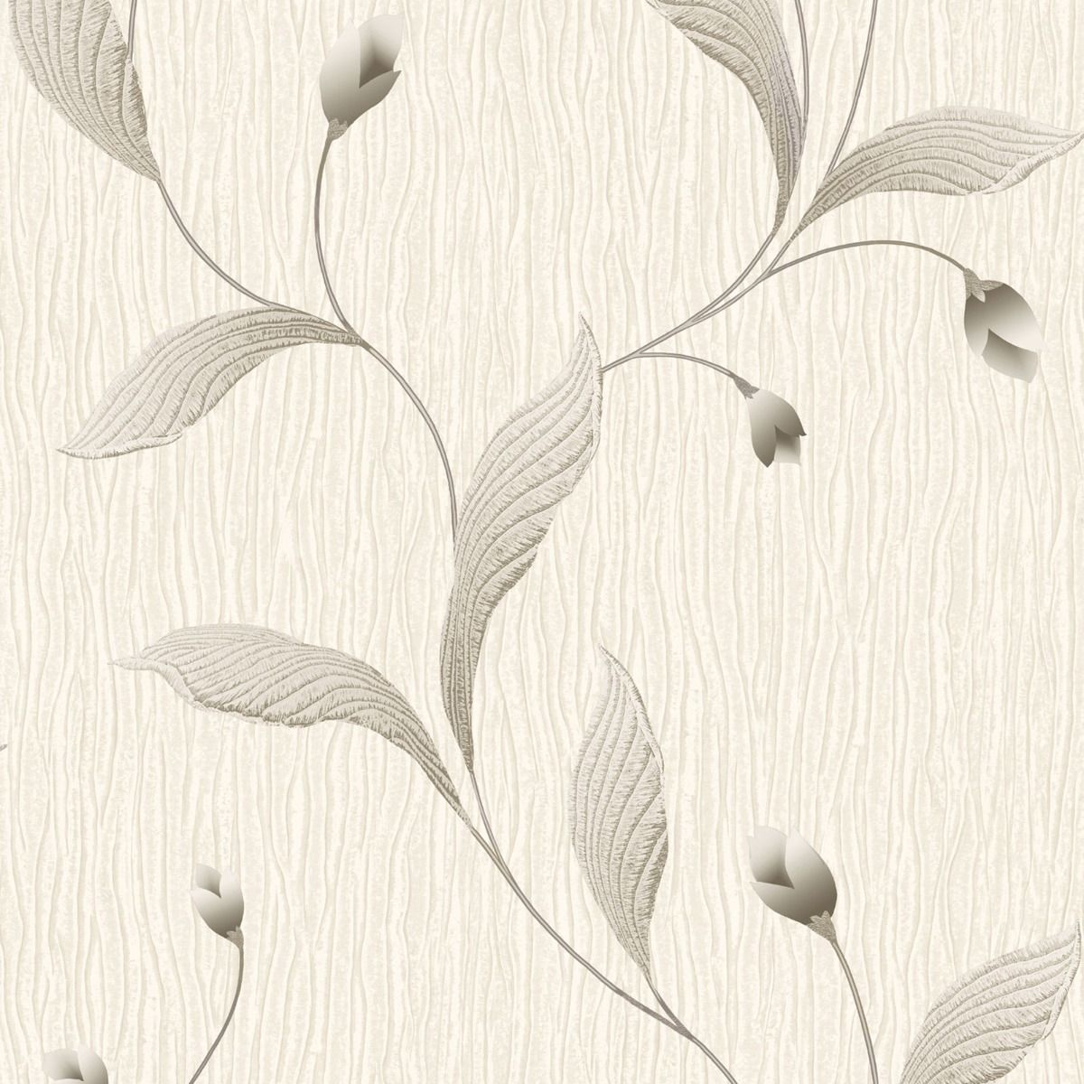 41338 - Tiffany Floral Trail Textured Vinyl Wallpaper - Charcoal - Belgravia