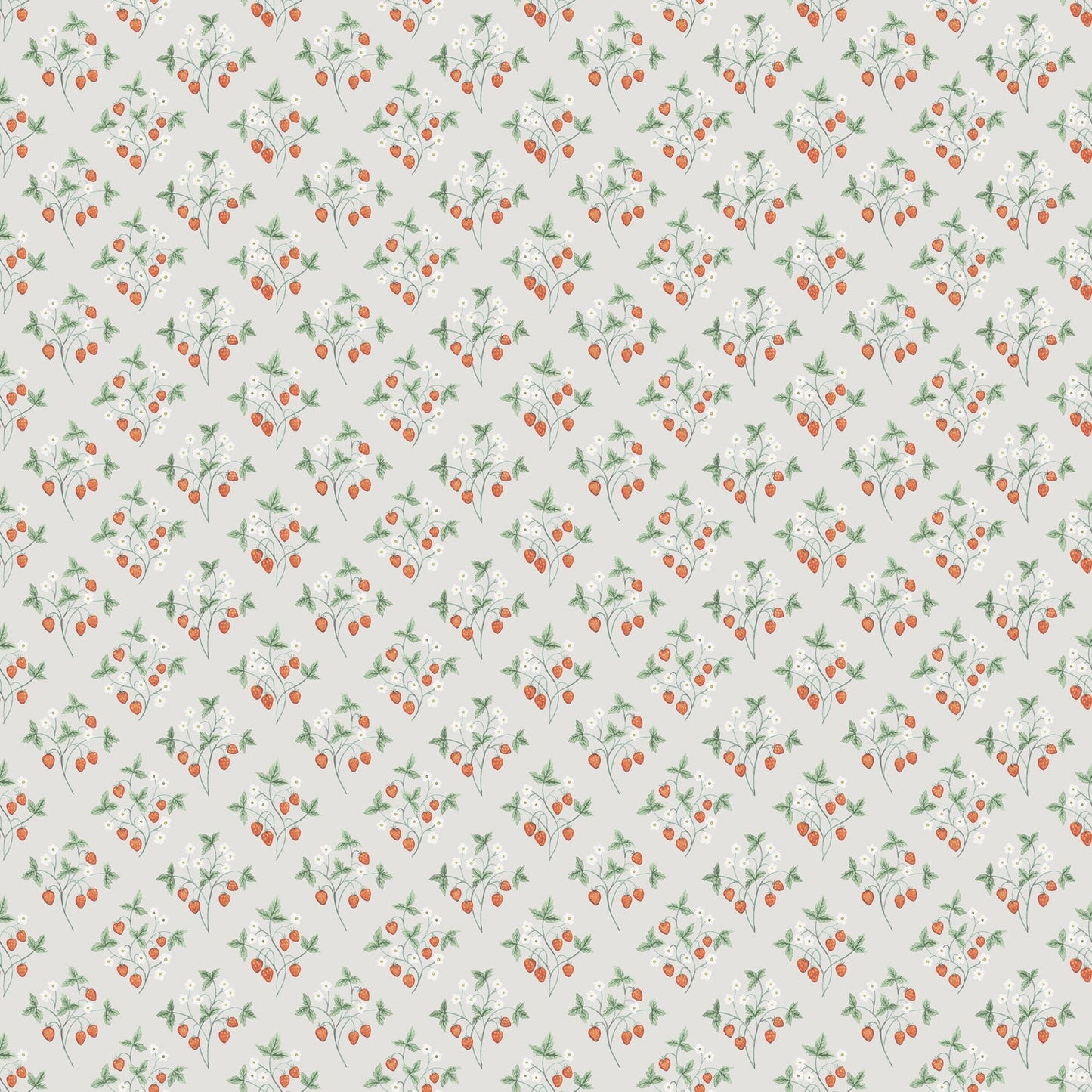 43123 - Jordgubbar Wallpaper - Greige - Midbec