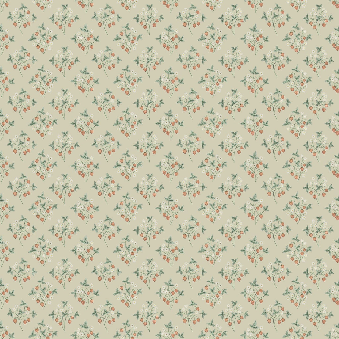 43124 - Jordgubbar Wallpaper - Beige - Midbec