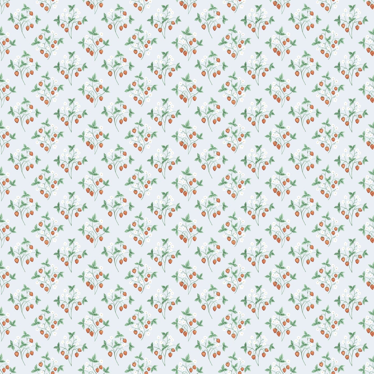 43125 - Jordgubbar Wallpaper - Light Blue - Midbec
