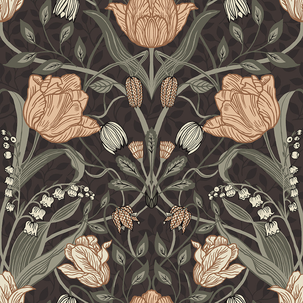 44107 - Filippa Wallpaper - Black - Midbec