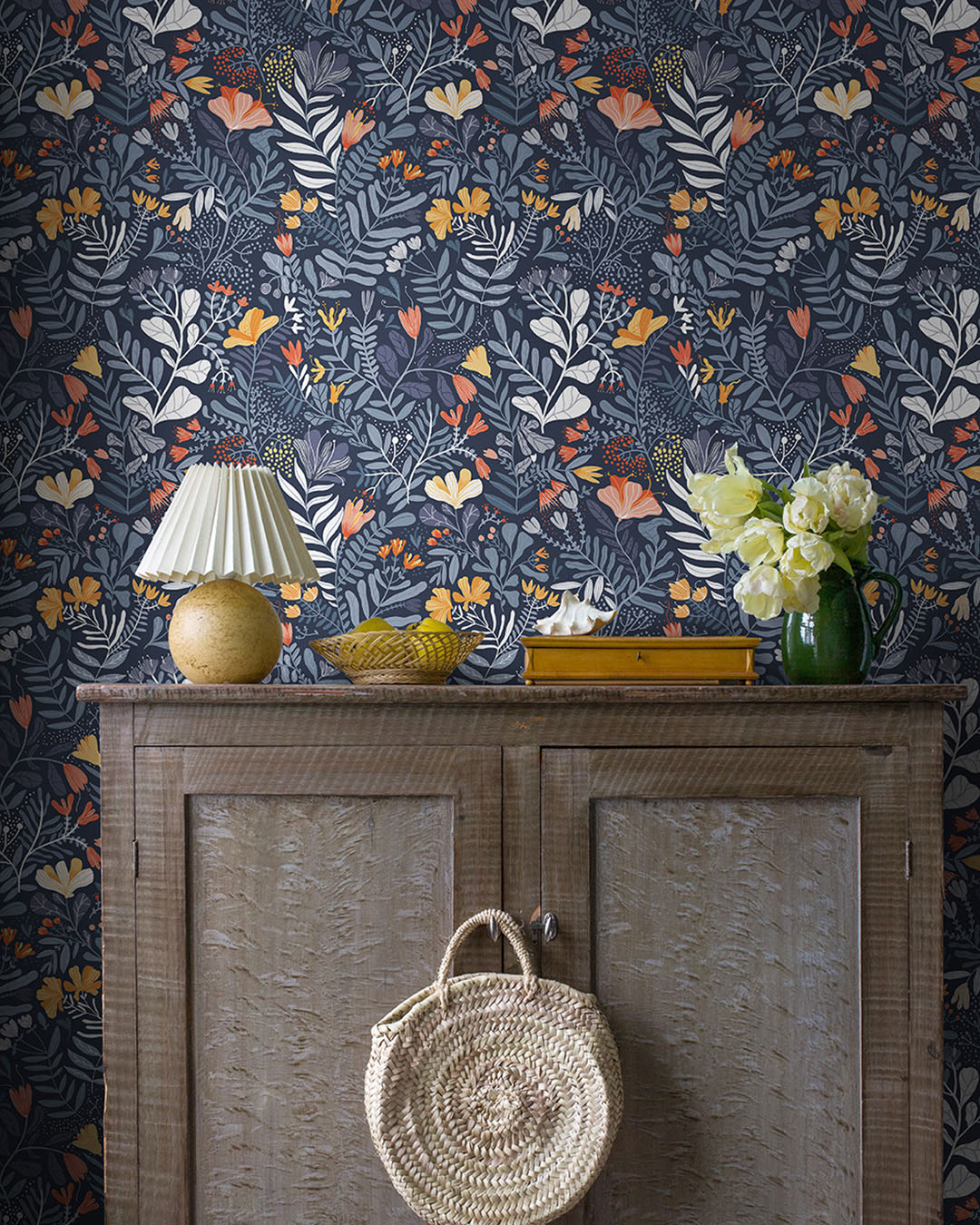 55012 - Brittsommar Wallpaper - Dark Blue - Midbec