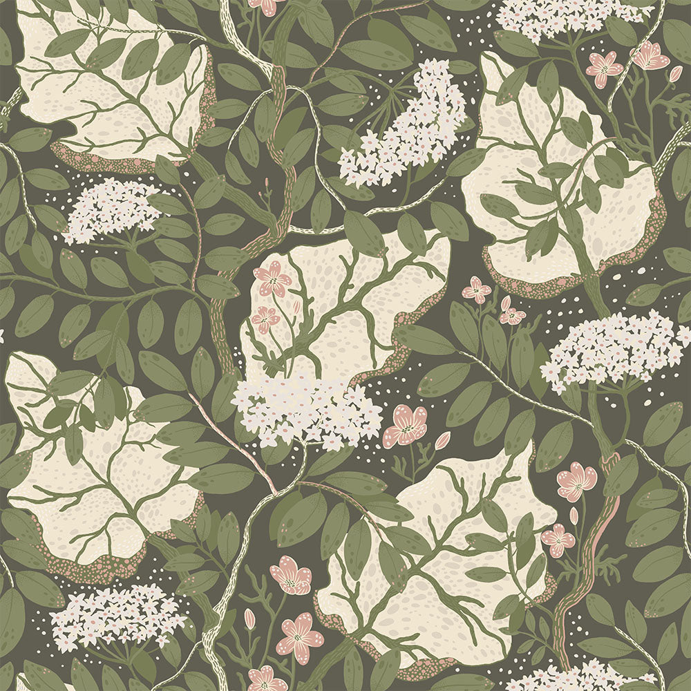55029 - Ulla Britt Wallpaper - Green - Midbec