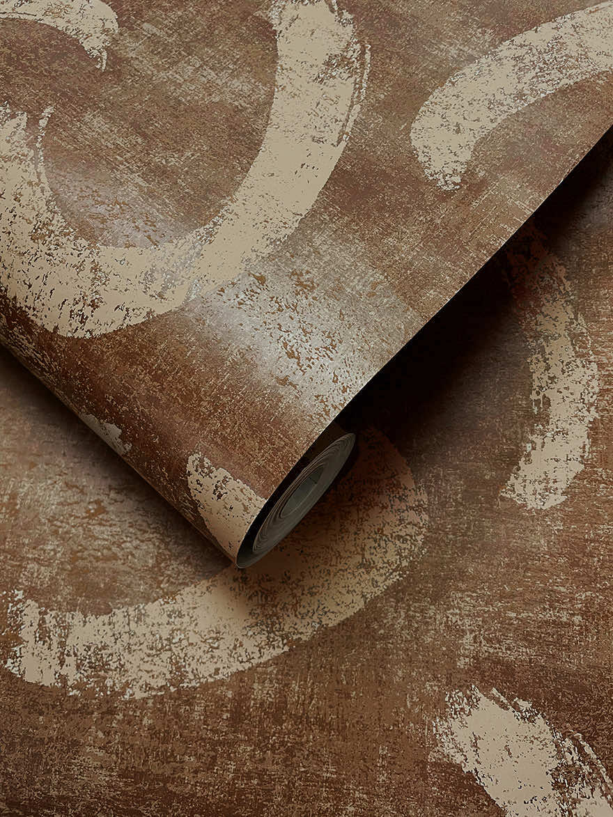 66030 - Sirocco Wallpaper - Rust - Holden Decor
