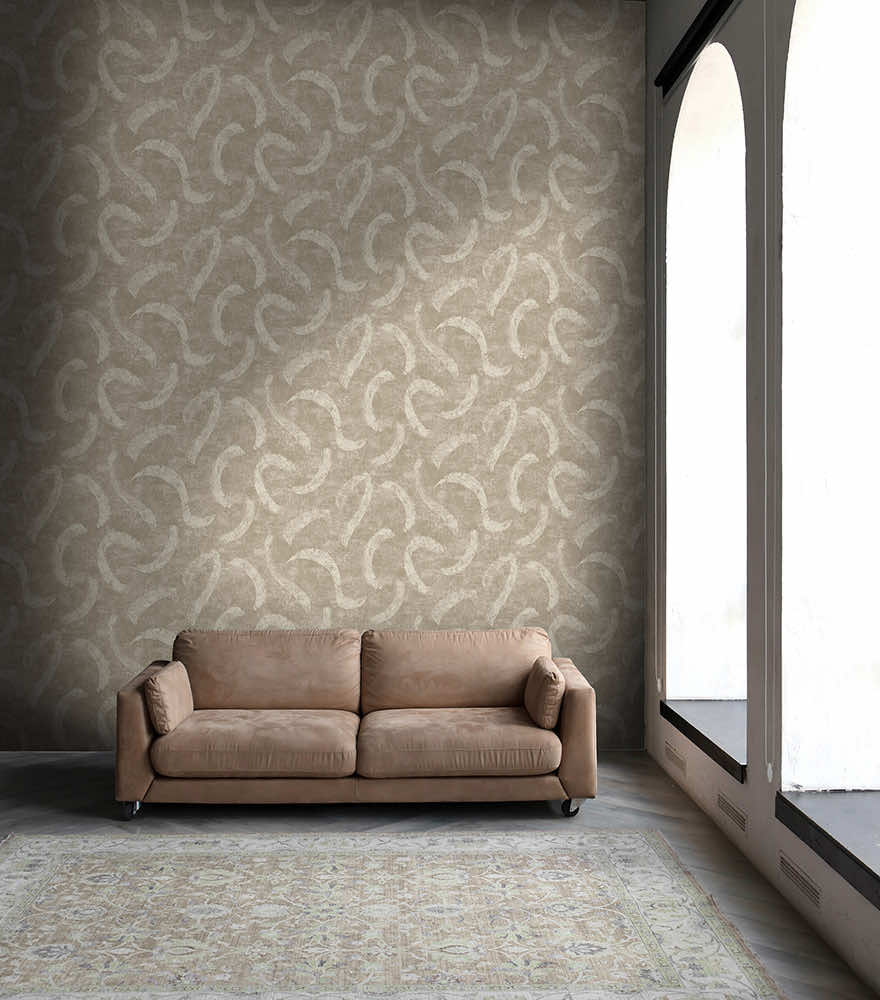 66031 - Sirocco Wallpaper - Taupe - Holden Decor
