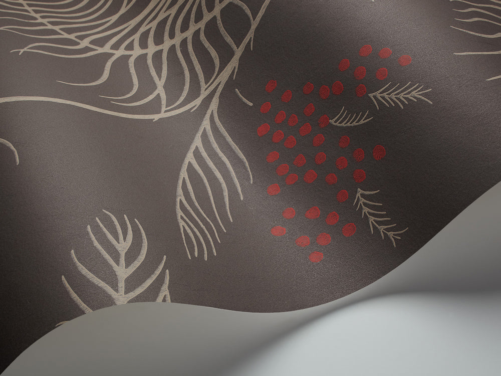 69/8129 - Mimosa Wallpaper - Rouge & Linen on Soot - Cole & Son