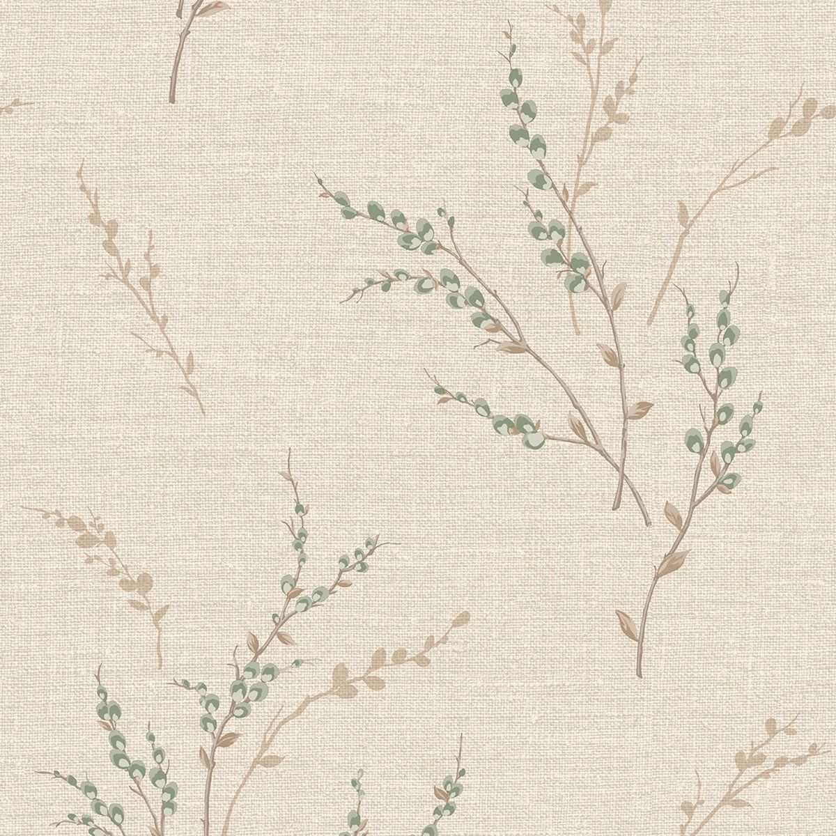 7152 - Carmella Floral Textured Vinyl Wallpaper - Green - Belgravia