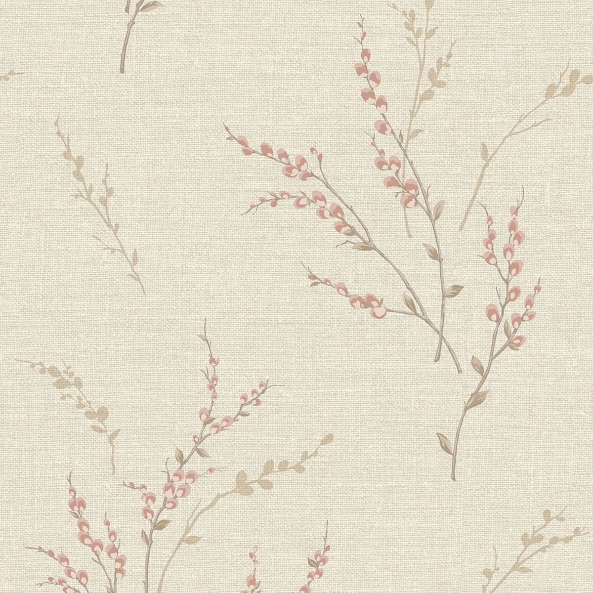 7153 - Carmella Floral Textured Vinyl Wallpaper - Pink - Belgravia